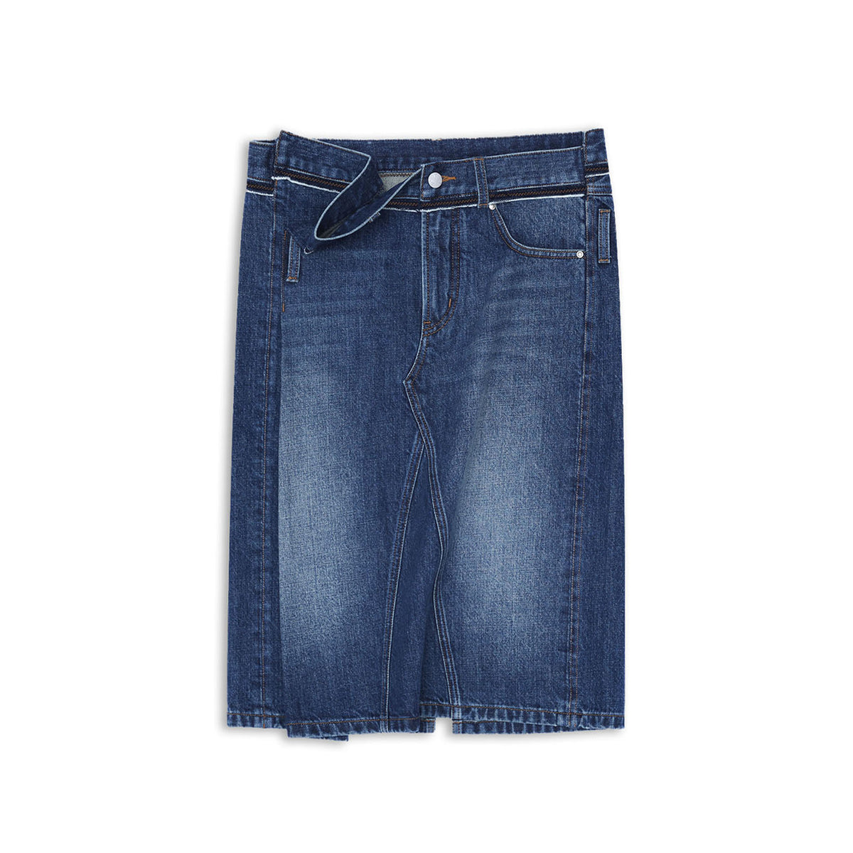 Asymmetric Denim Skirt