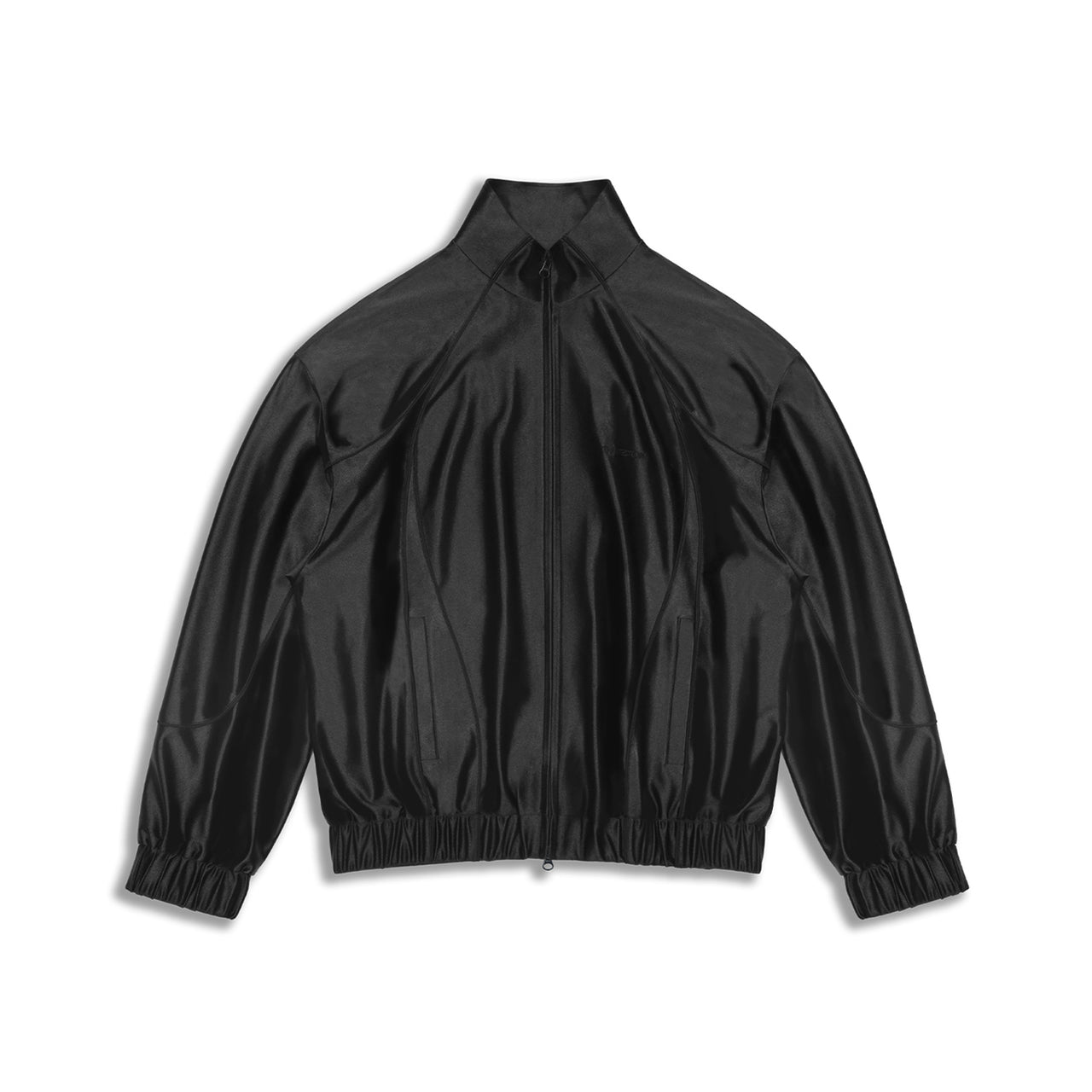 Black Satin-finish Oversized Sports Jacket