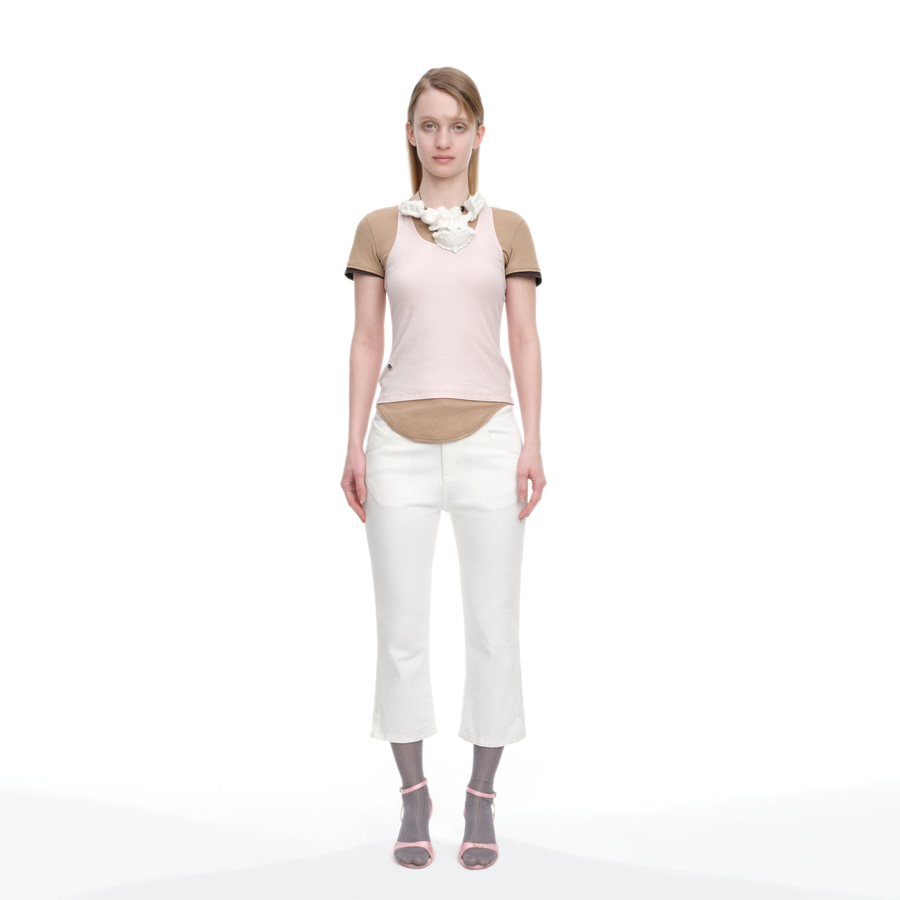 White Stretch Slit Denim