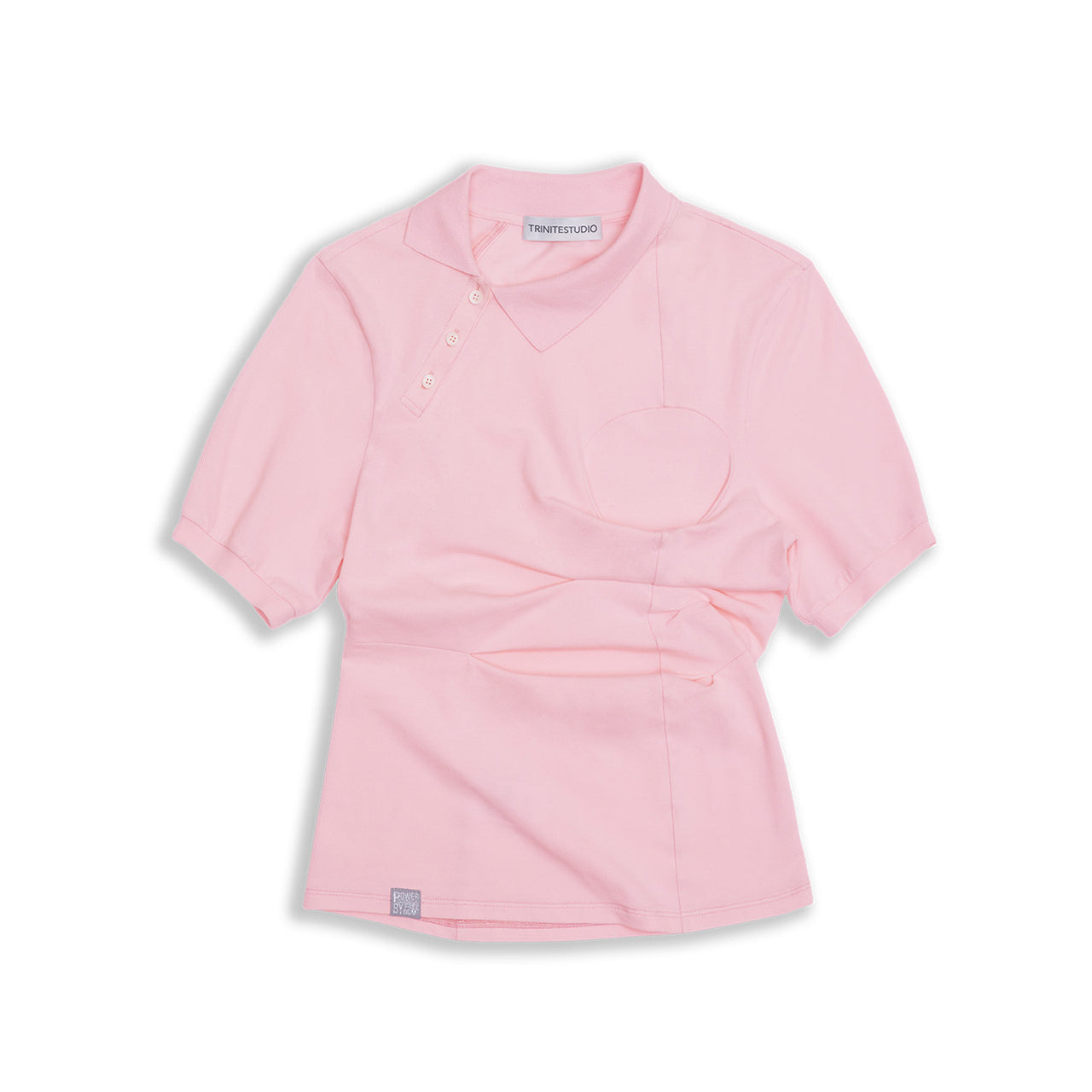 Pink Deconstructed Short-Sleeve Polo
