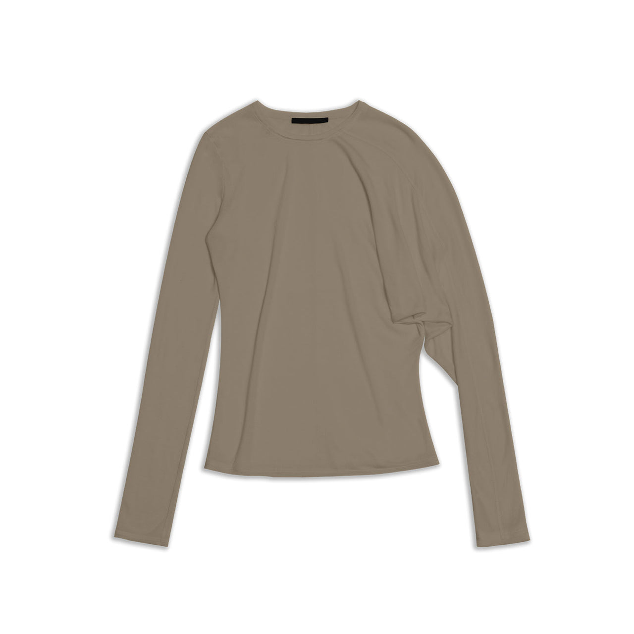 Olive Asymmetry Long-sleeve Top