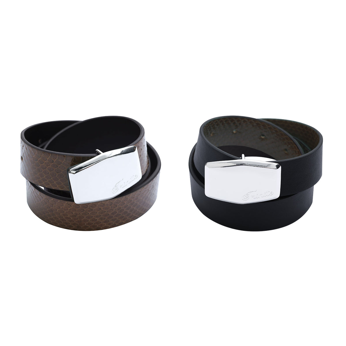 Reversible Snakeskin & Leather Belt