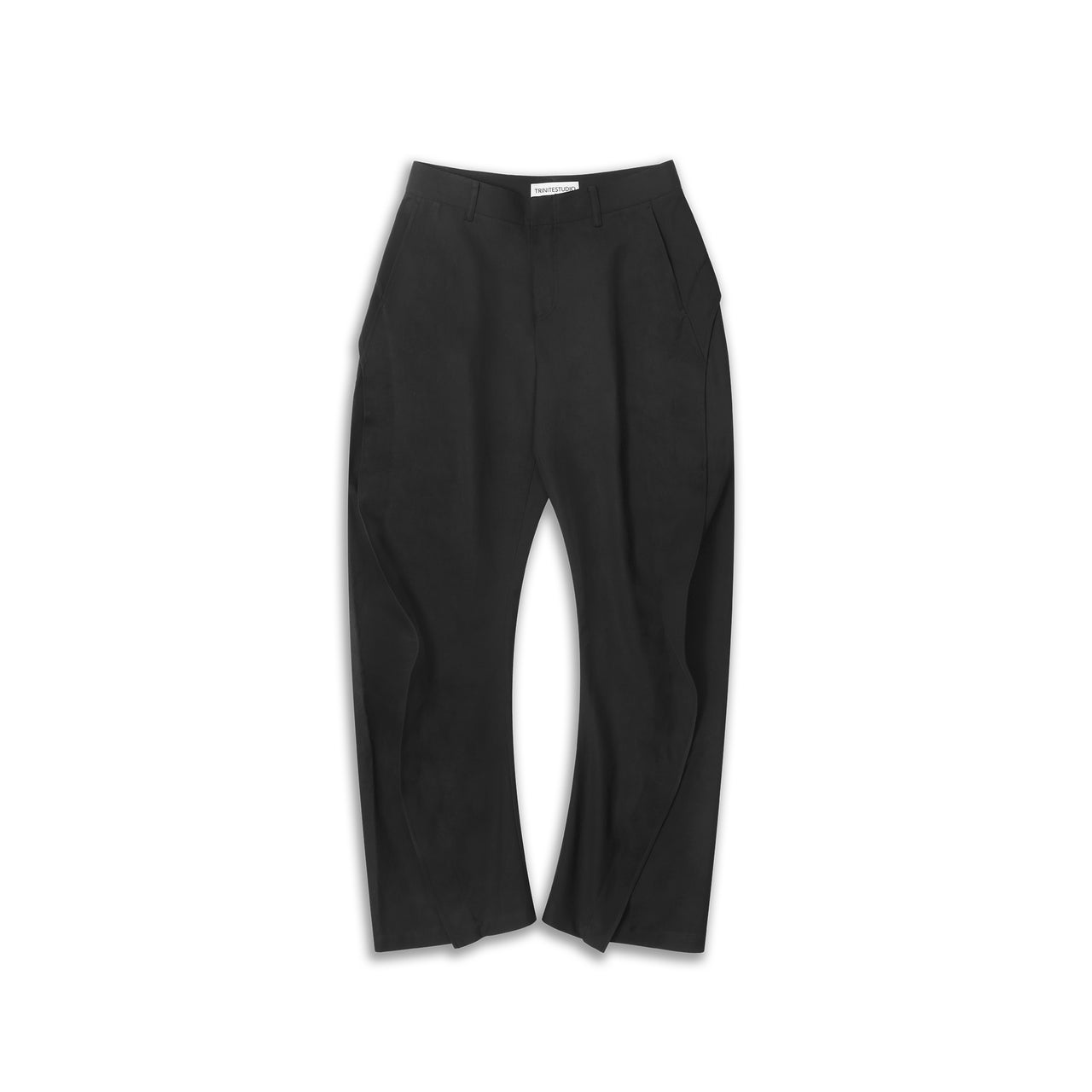 Black Utility Panel Curved Trousers