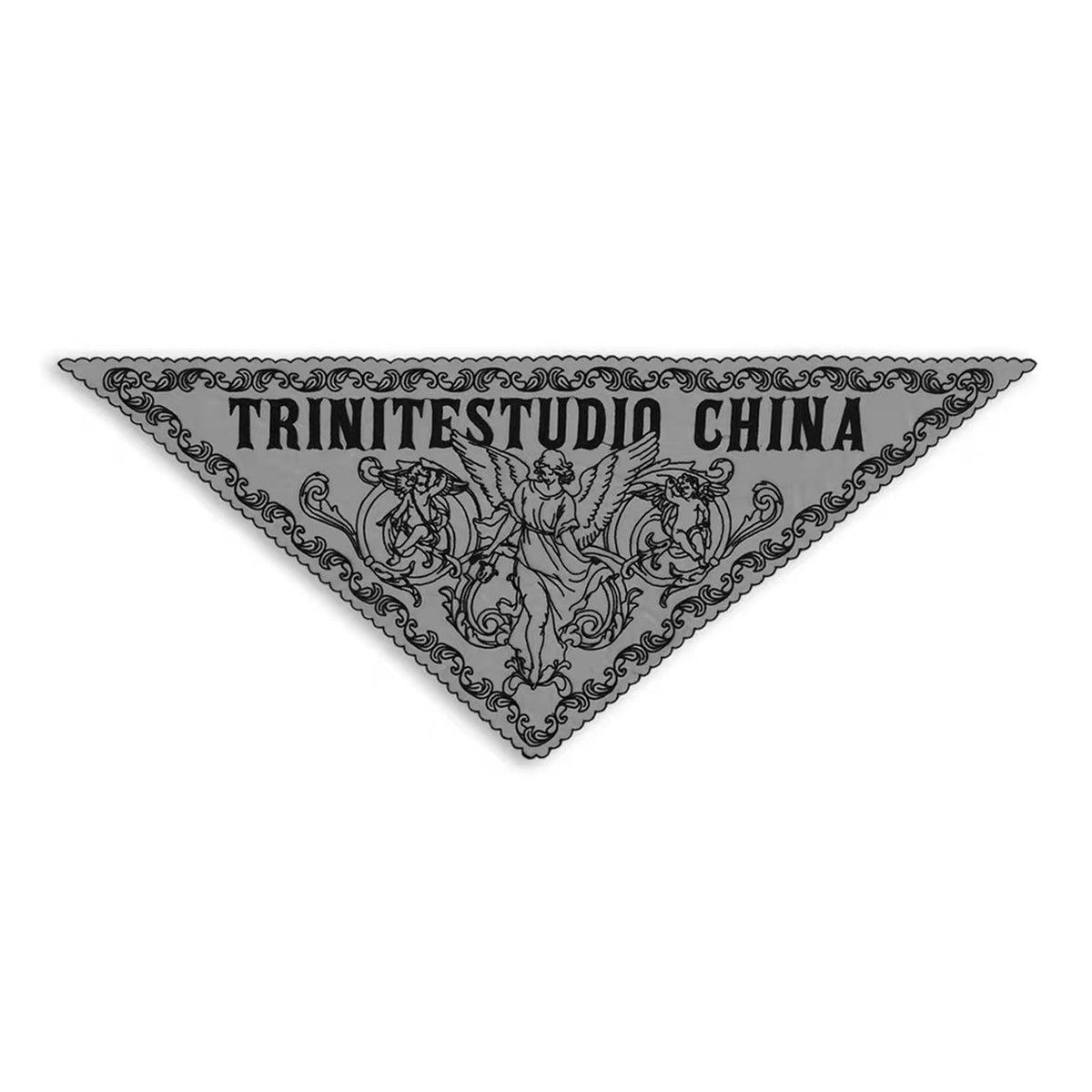 Vintage Angel Full-Embroidered Triangle Scarf