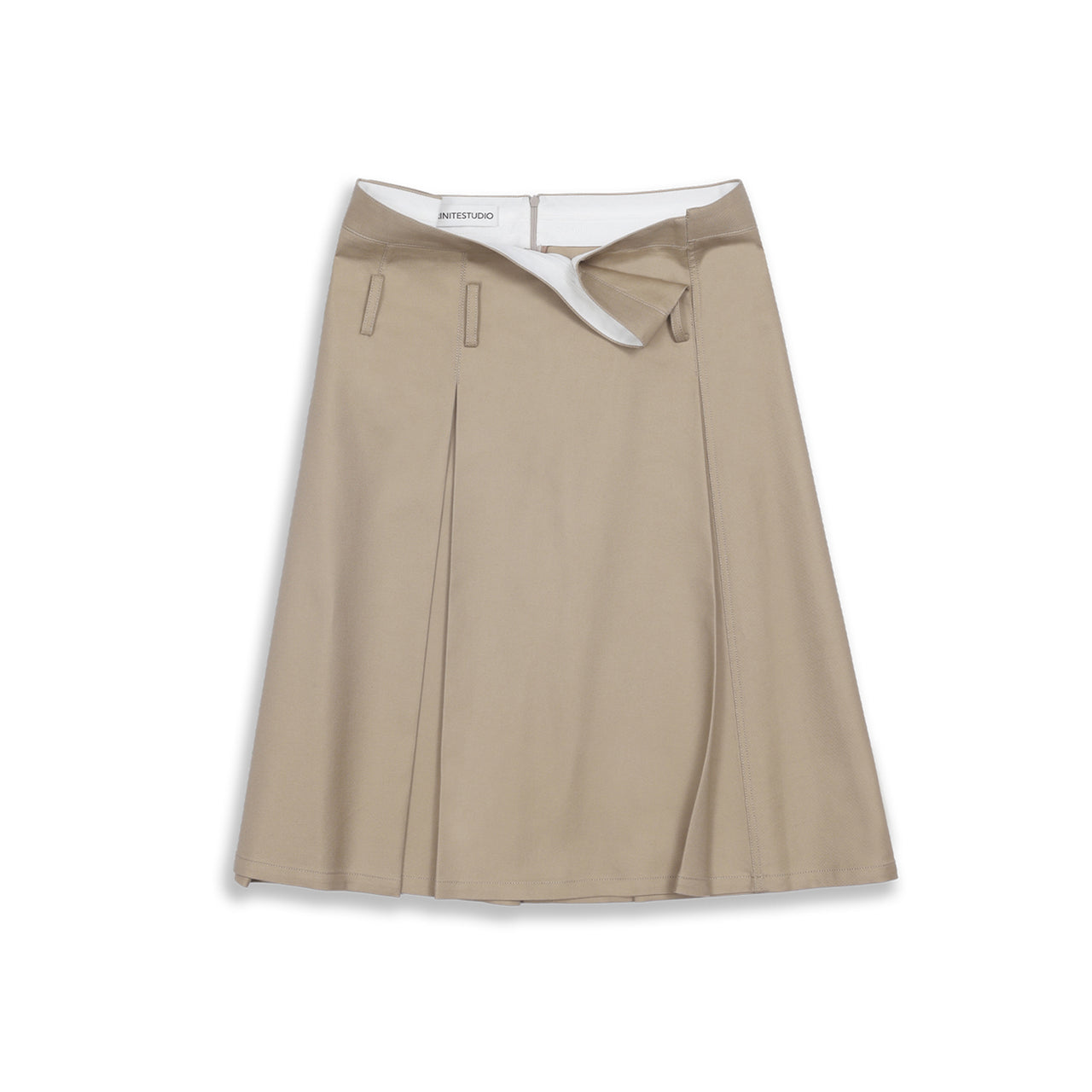 Khaki Deconstructed Waist A-line Cargo Skirt