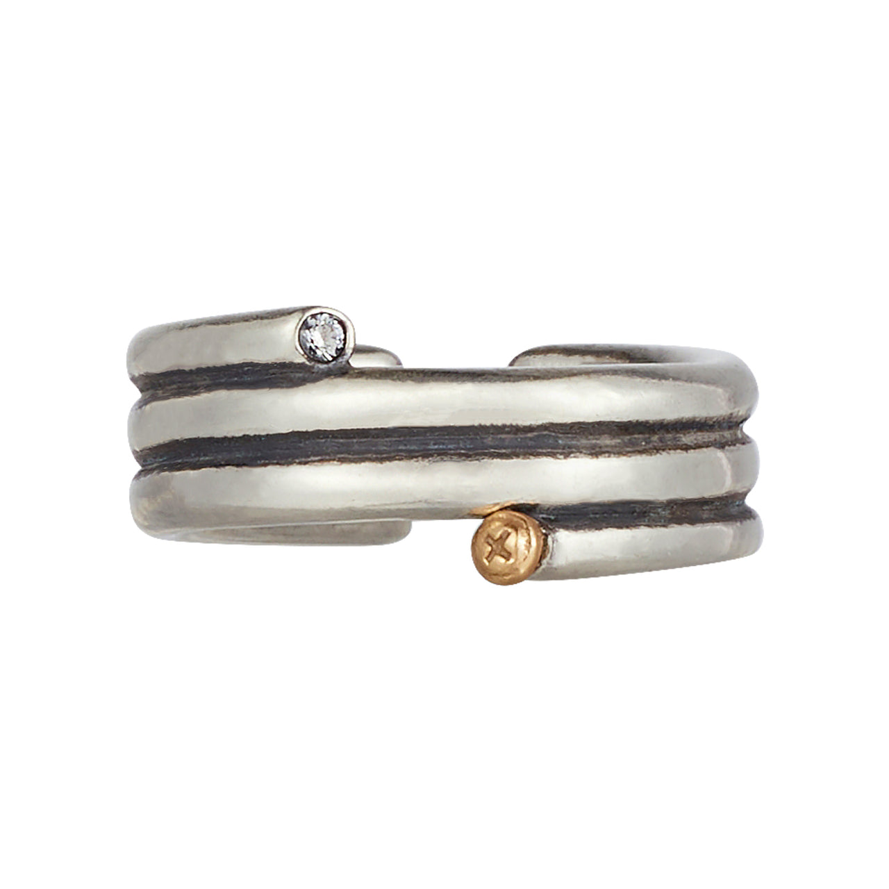 Two-Tone Spring Zircon Midi Ring