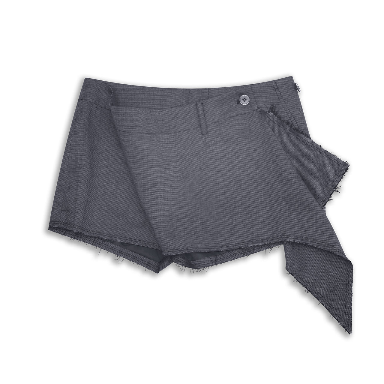 Grey Pinstripe Deconstructed Tailored Skort