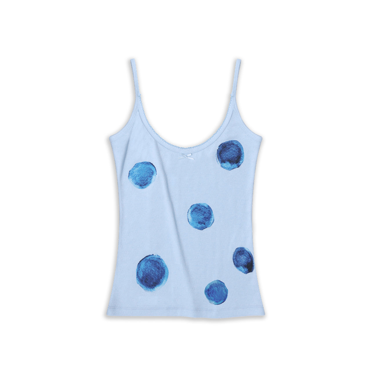 Blue Transparent Caviar Dot Camisole