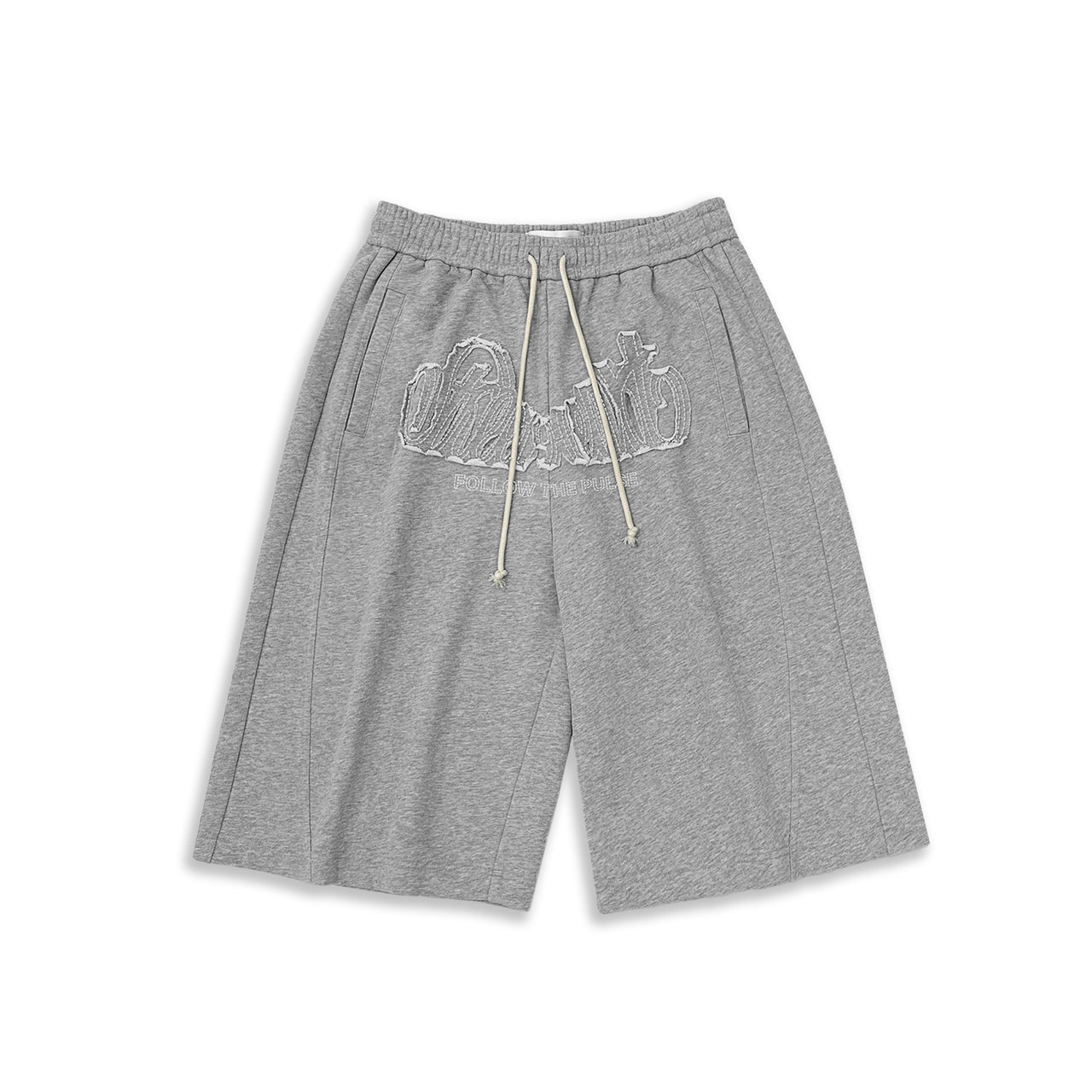 Mélange Embroidered Athletic Shorts
