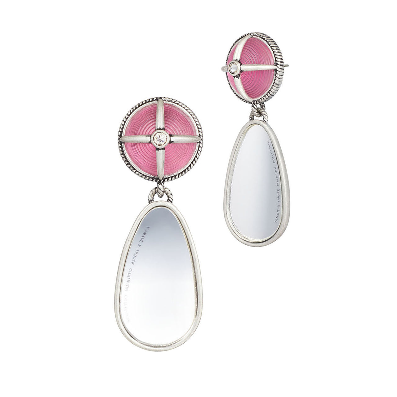 Vintage Motorcycle Mirror Pink Earrings
