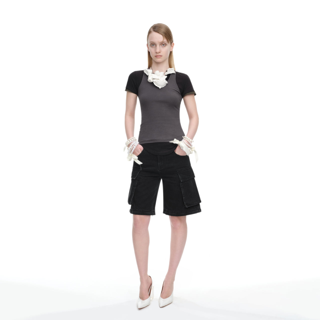 Grey/Black Deconstructed Layer Tee