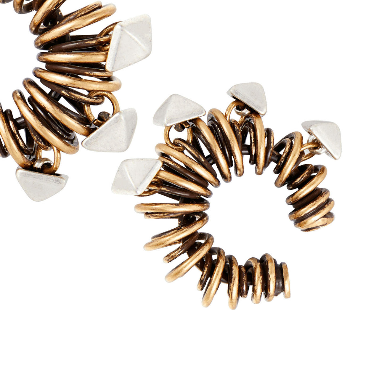 Vintage Gold & Silver Coil Ear Clips