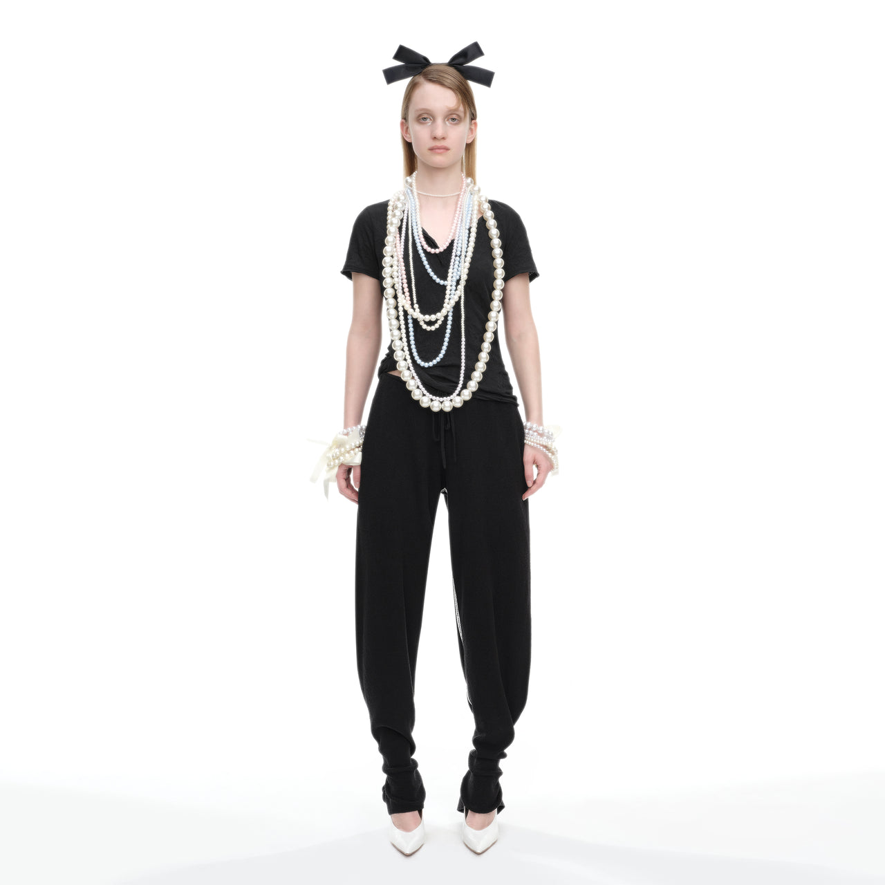 Dual-Silhouette Striped Knit Pants