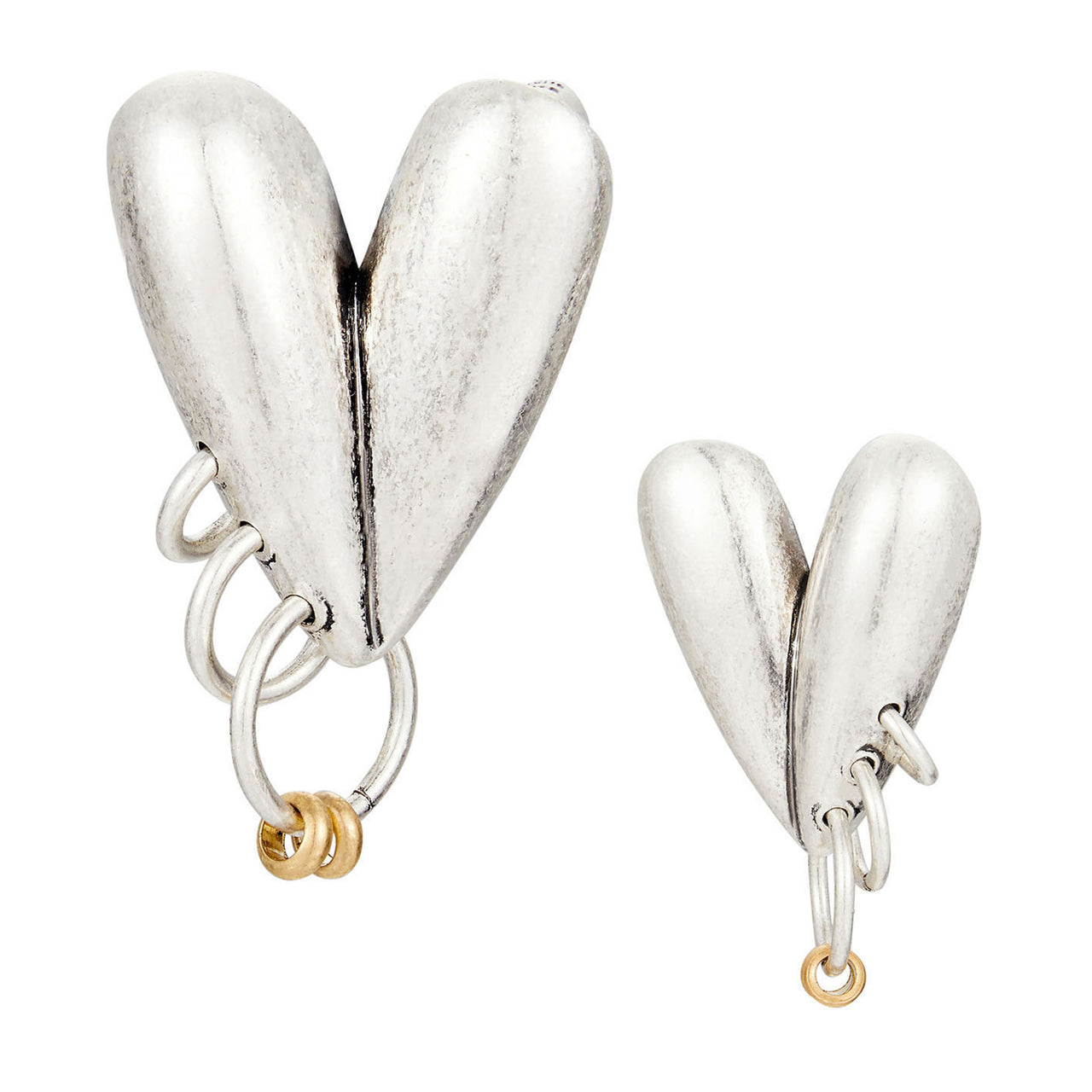 Vintage Silver Heart Nail Earrings