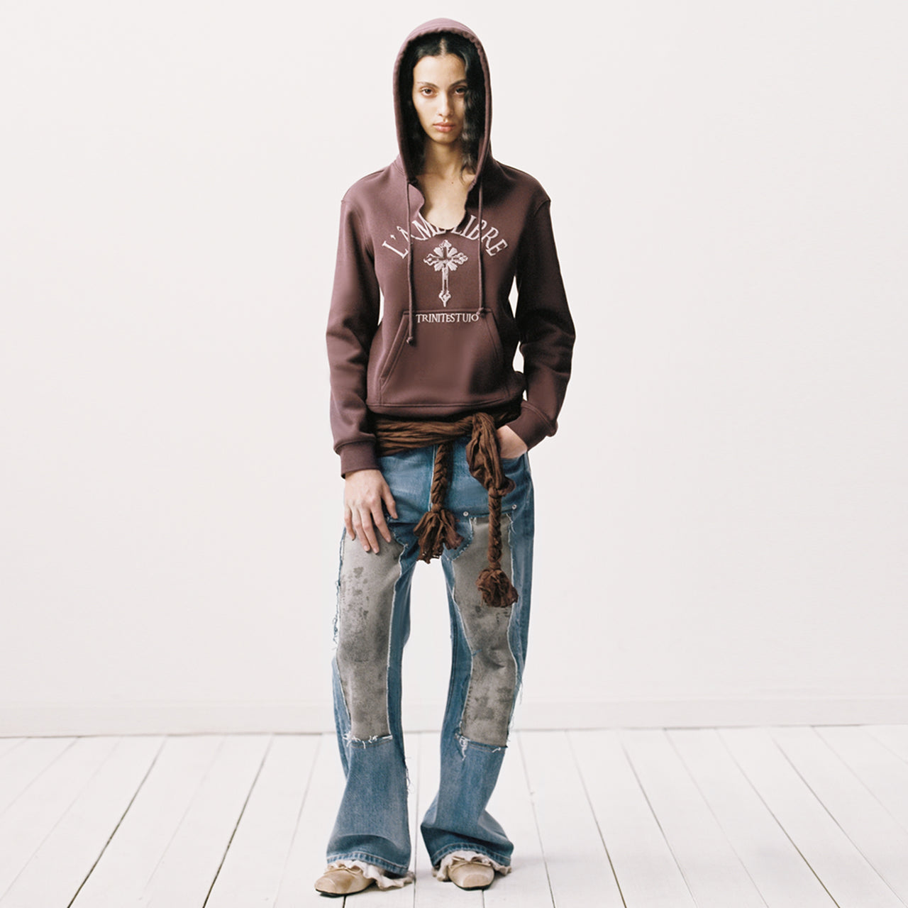 Distressed Stained Jogger-Style Jeans