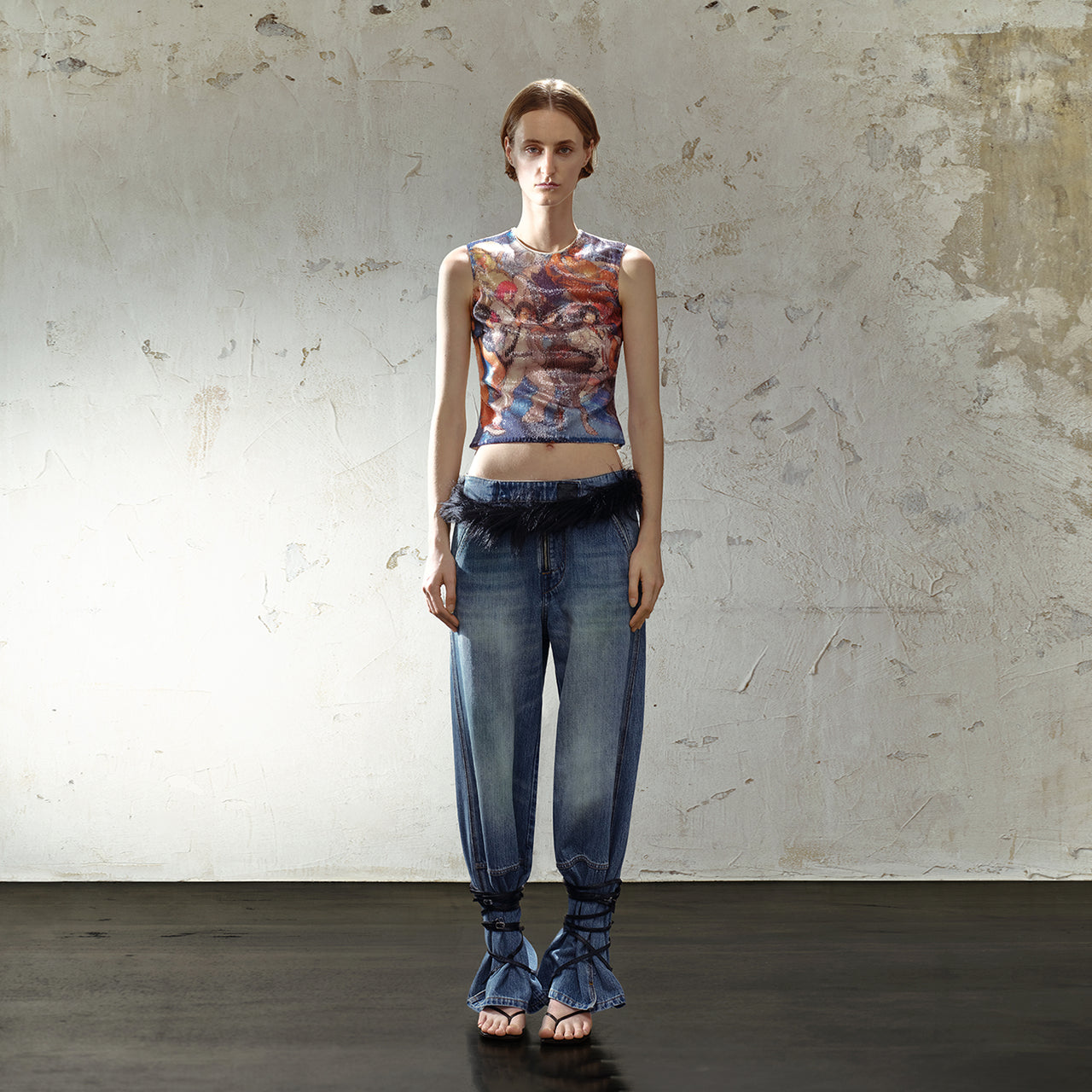 Sequin Game Print Tank Top