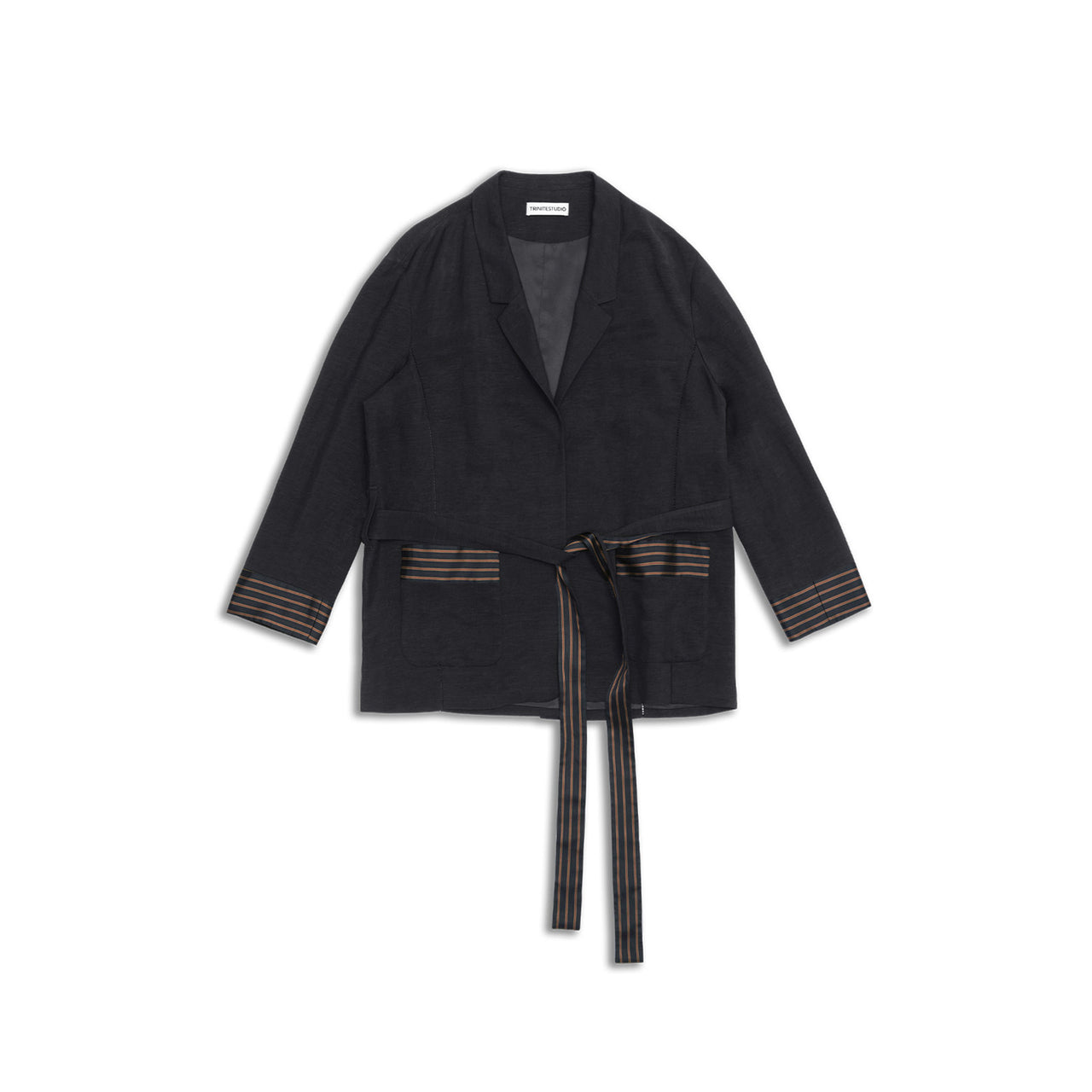 Black Lace Decorative Paneled Loose Blazer