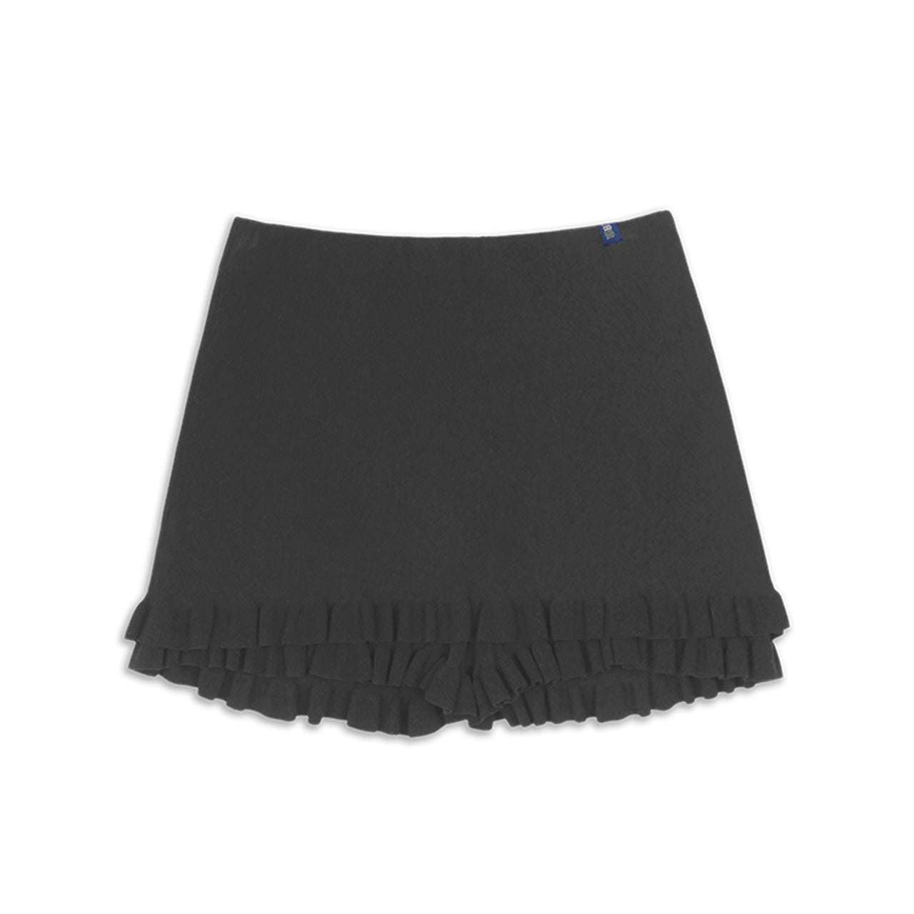 Black Knitted Double Layer Skorts