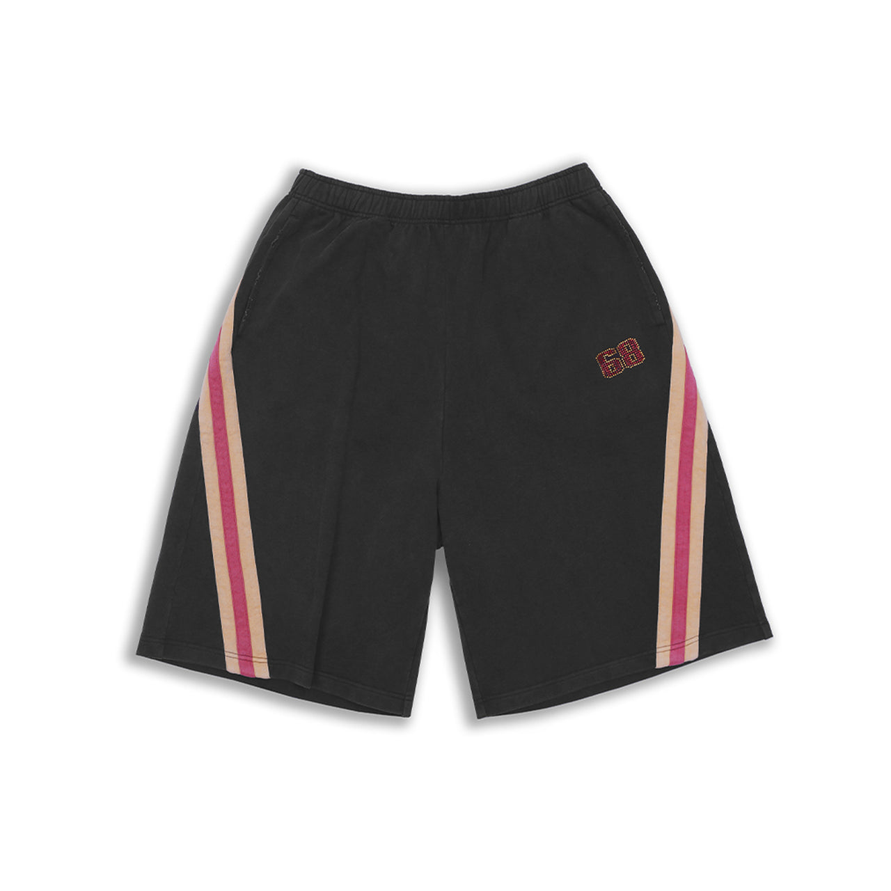 Black Vintage Style Loose Sport Short