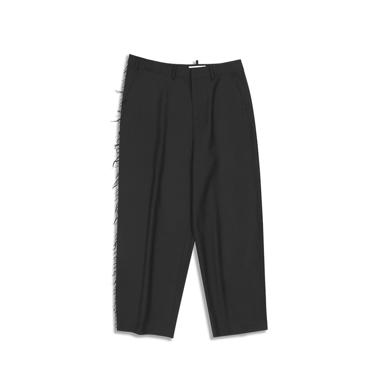 Black Raw Edge Structured Trousers