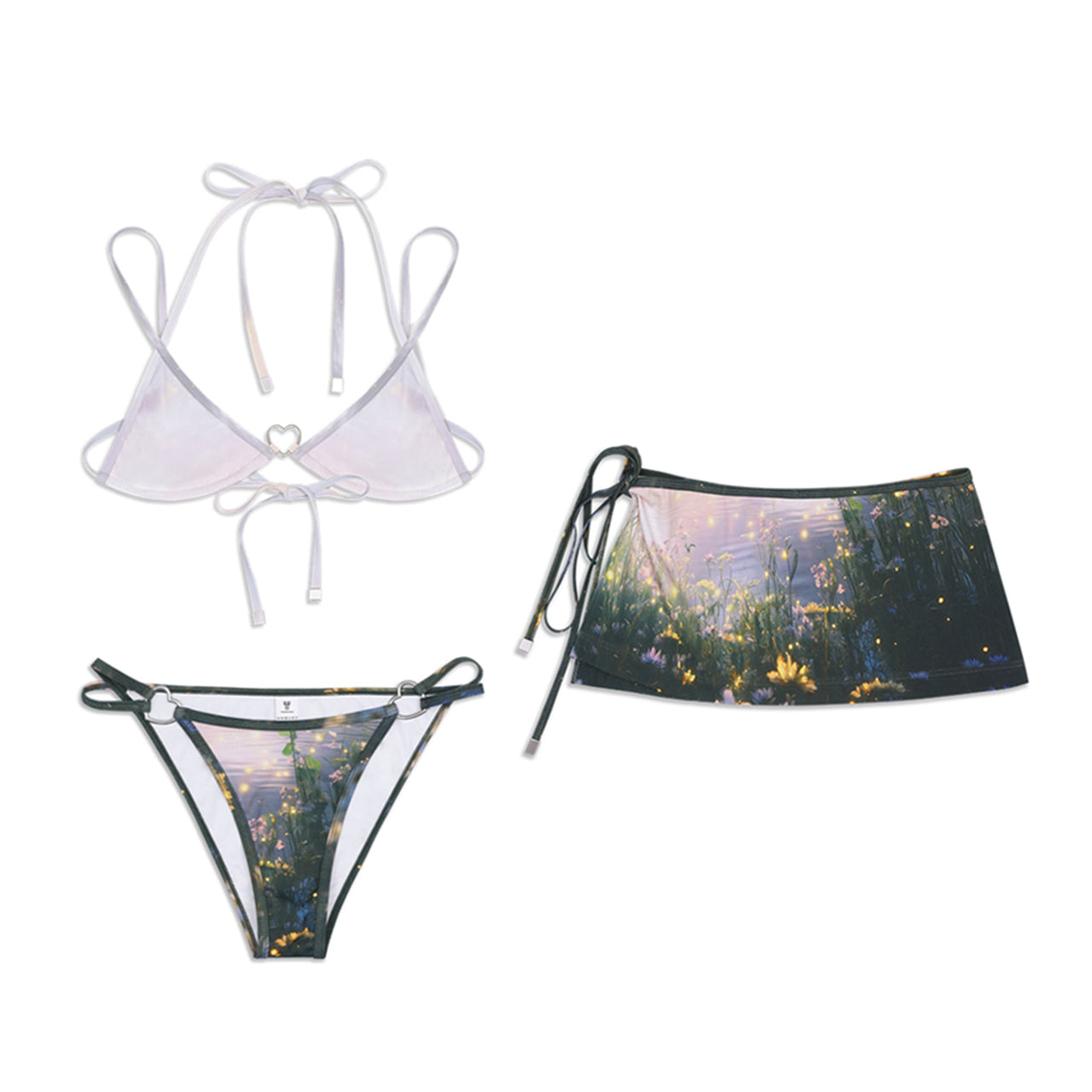 Dreamscape Printing Heart Metal Decorative Bikini