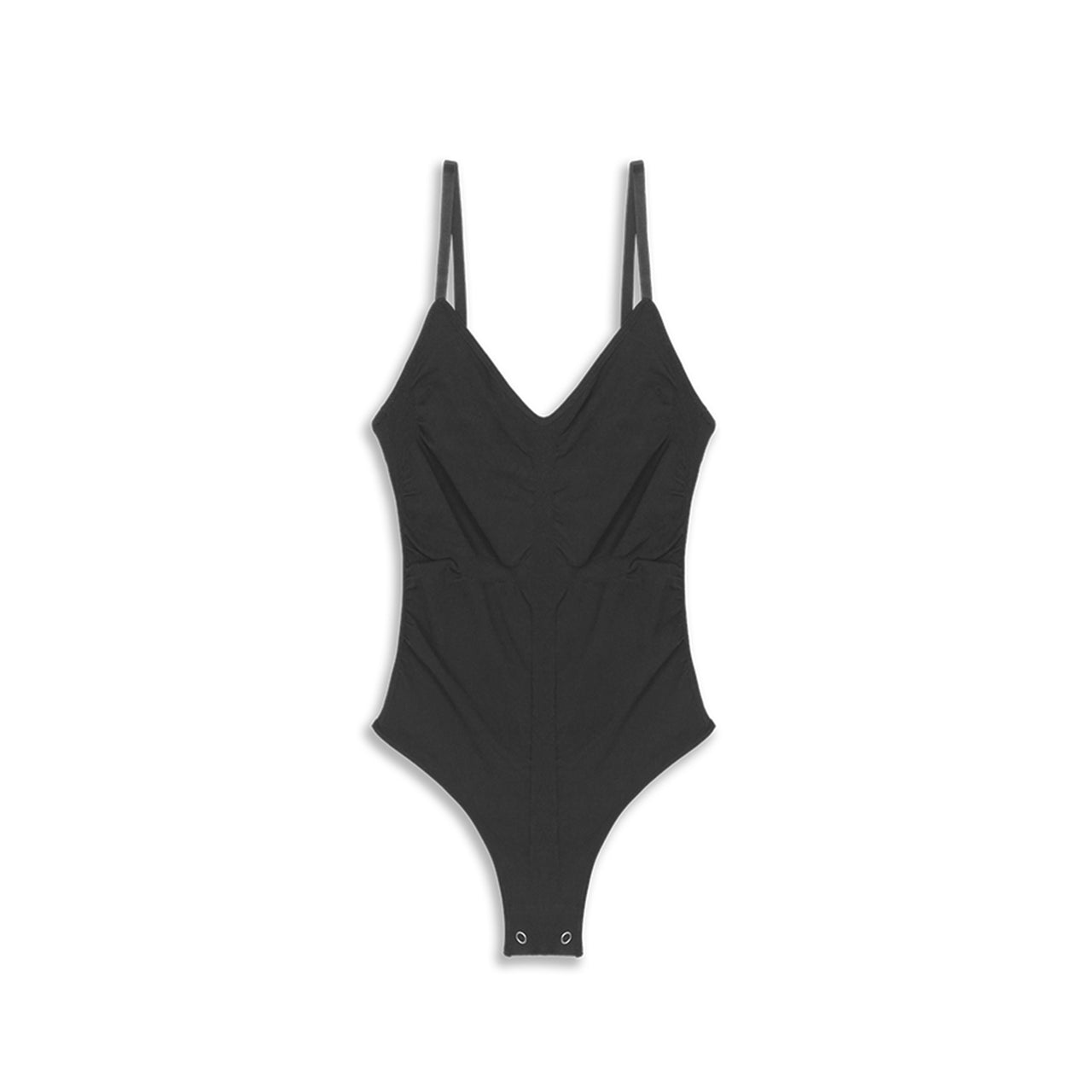 Black Knitted Cross Jacquard Pleated Camisole Bodysuit
