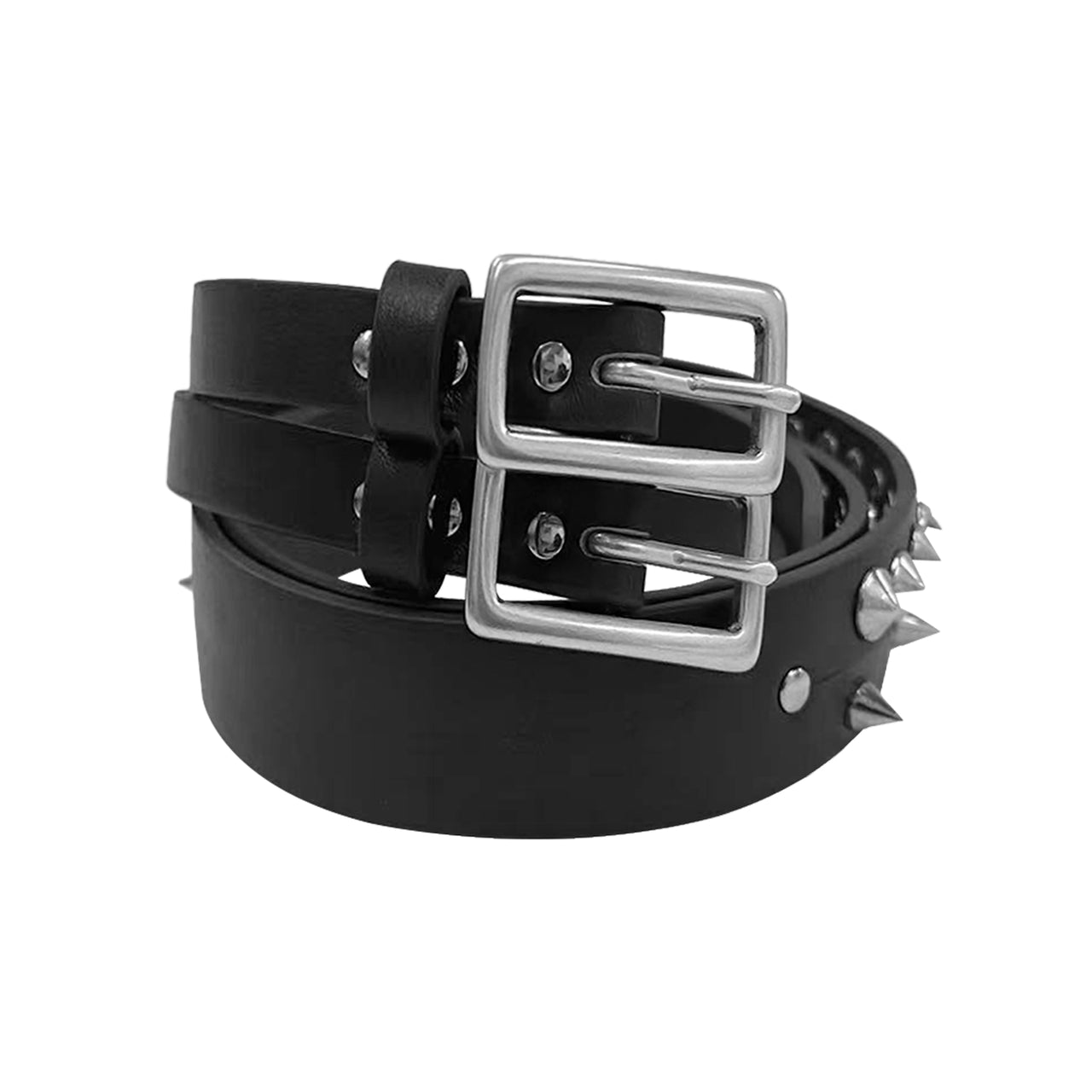 Black Split Stud Leather Belt