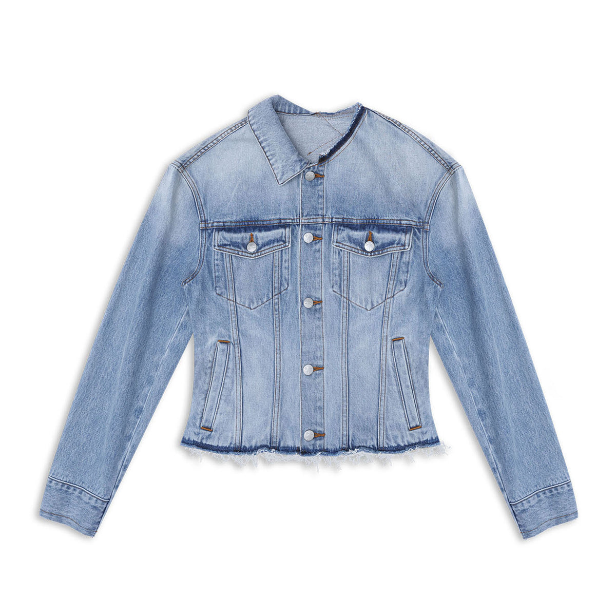 Deconstructed Washed Moto Denim Jacket