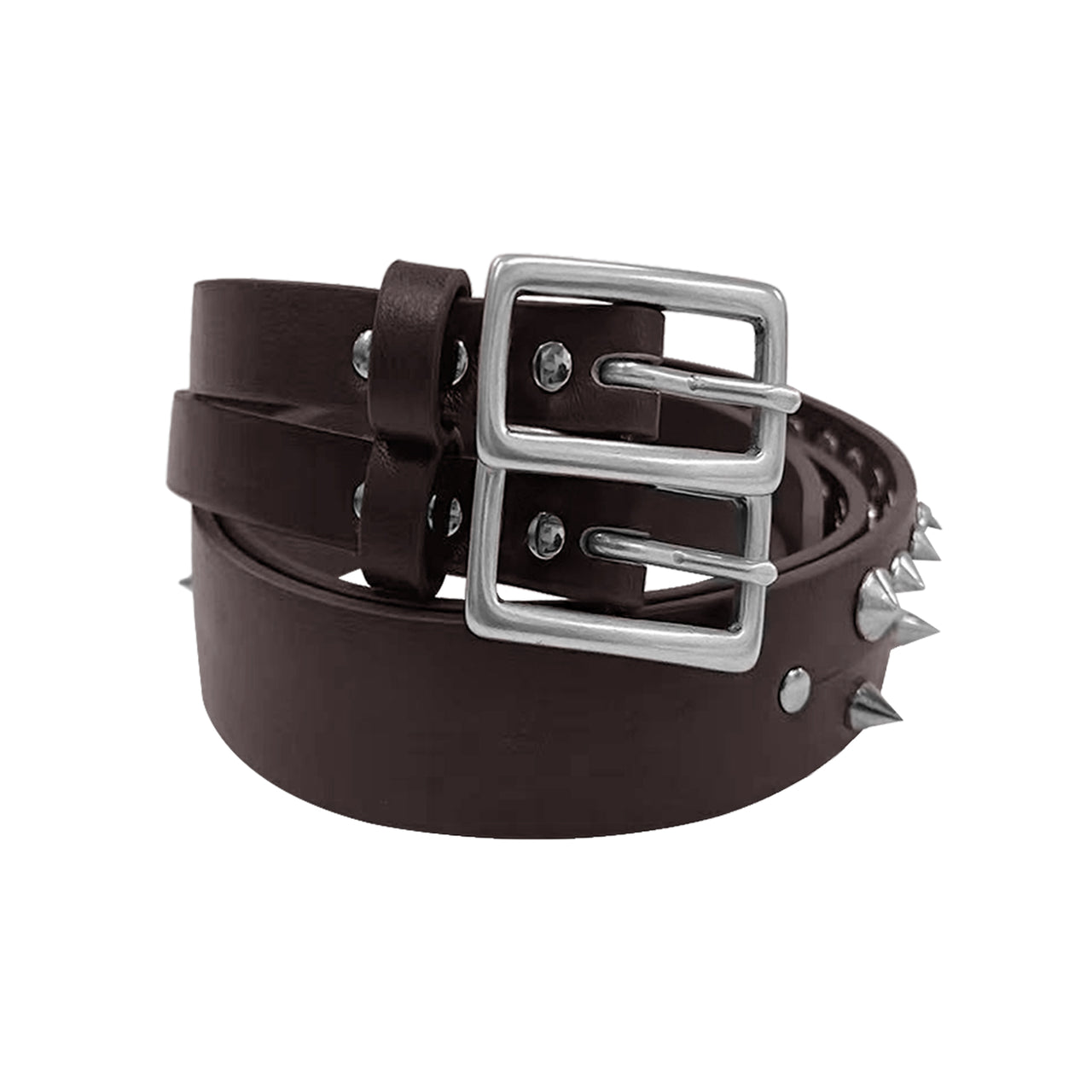 Brown Split Stud Leather Belt