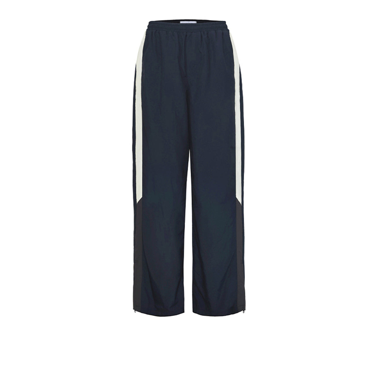 Blue and Gray Patchwork Zip Jogger Pants