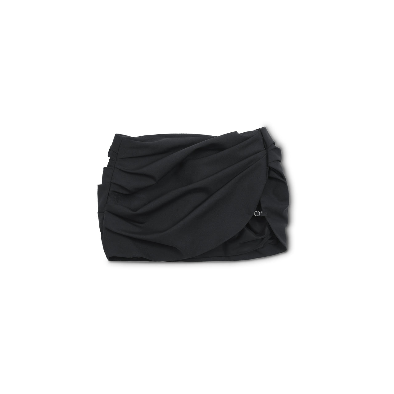 Black Double Layer Pleated Mini Skirt