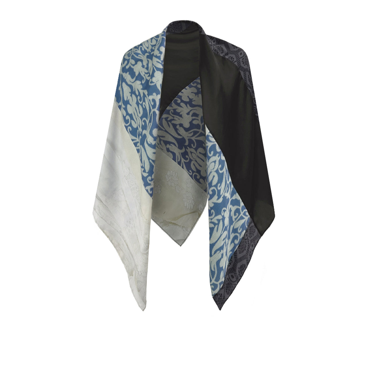 Ethnic & Court Style Patchwork Silk Scarf