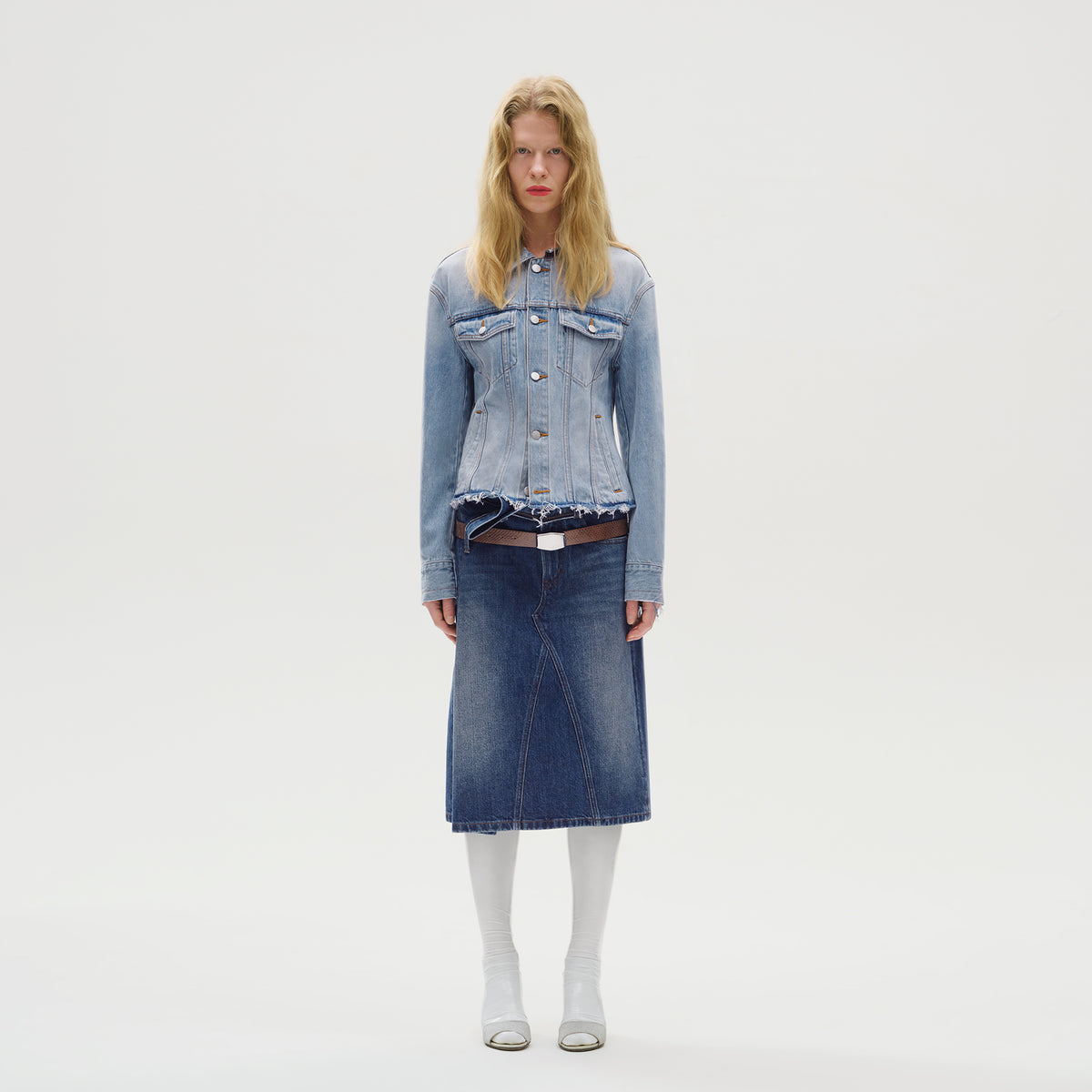 Asymmetric Denim Skirt