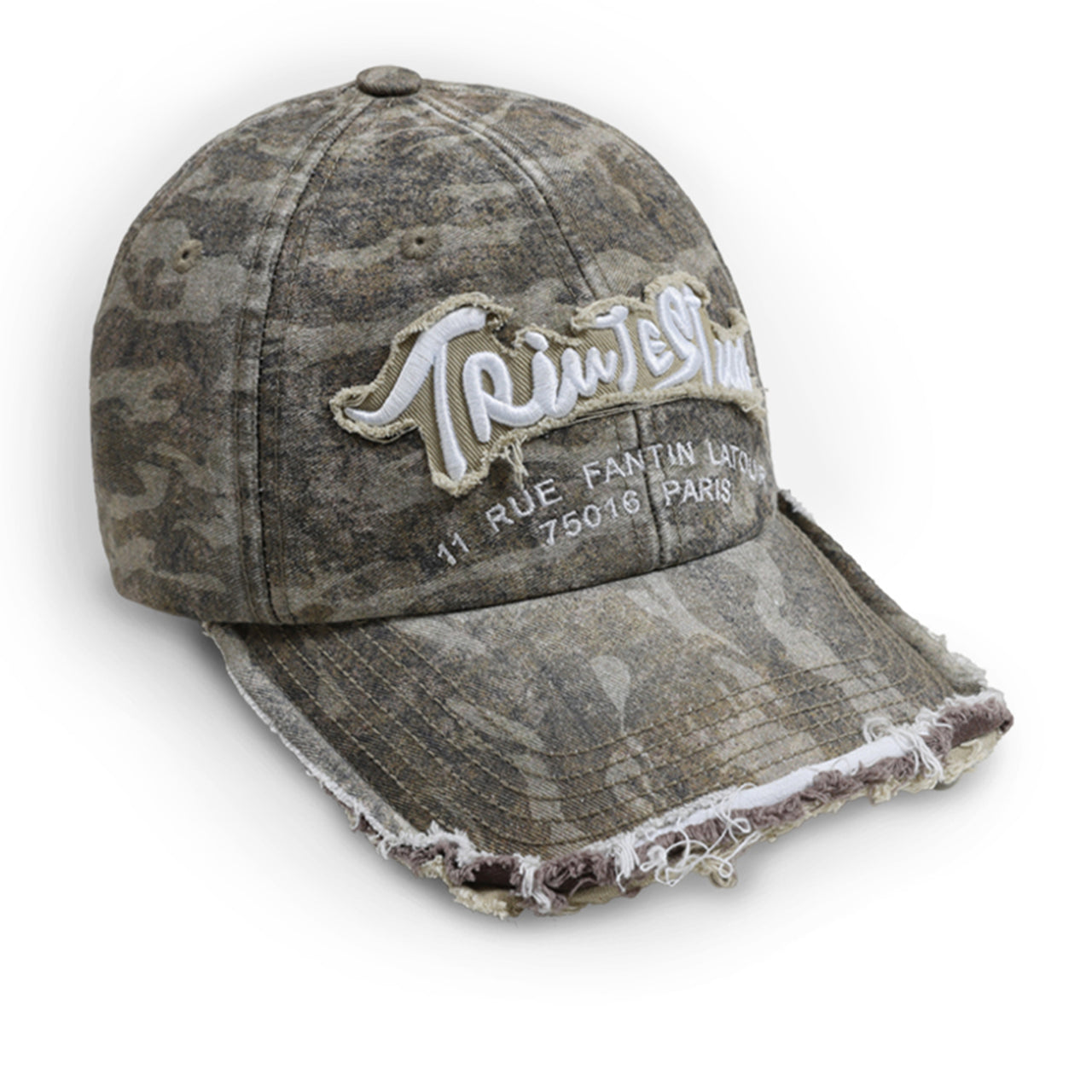 Camouflage Distressed Washed Embroidered Baseball Cap