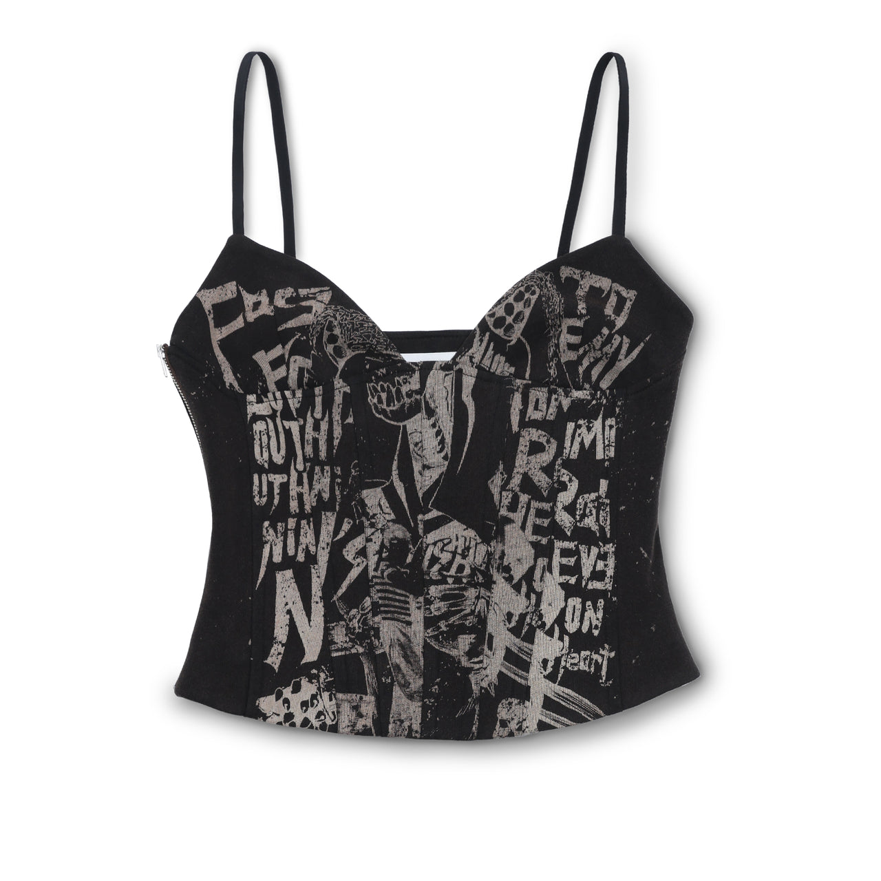 Vintage Punk Pattern Corset Tank Top