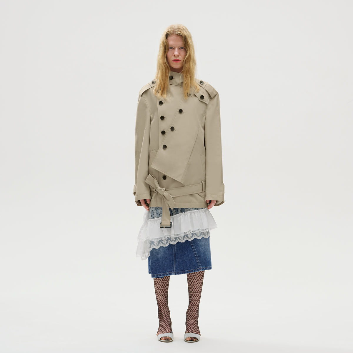Deconstructed Overlap Trench Coat
