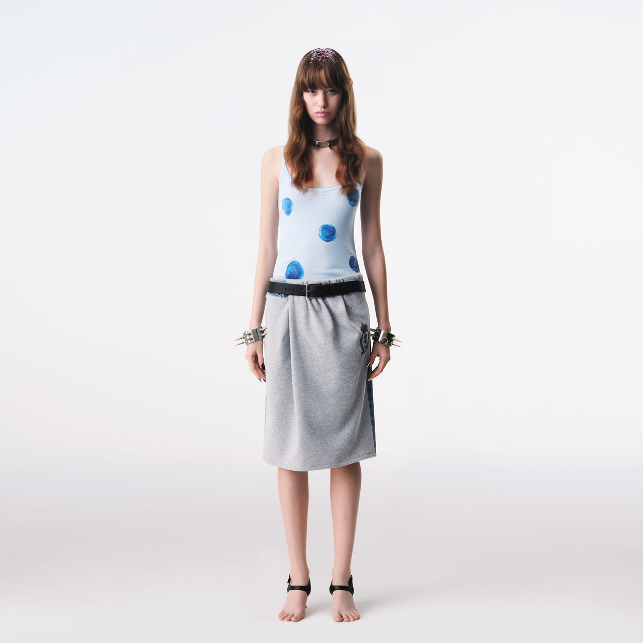 Deconstructed Panelled Denim Track Skirt