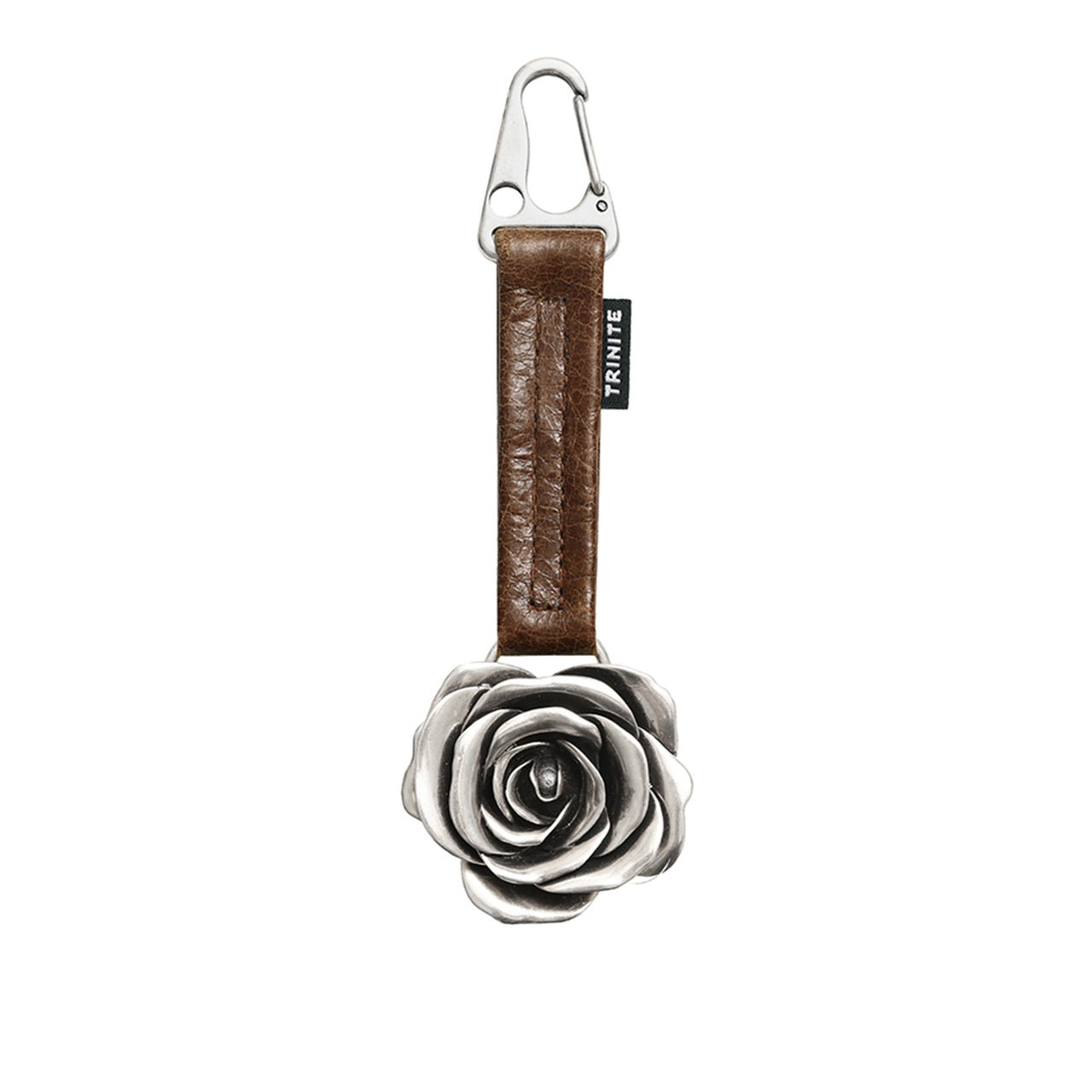 Distressed Metal Rose Leather Pendant