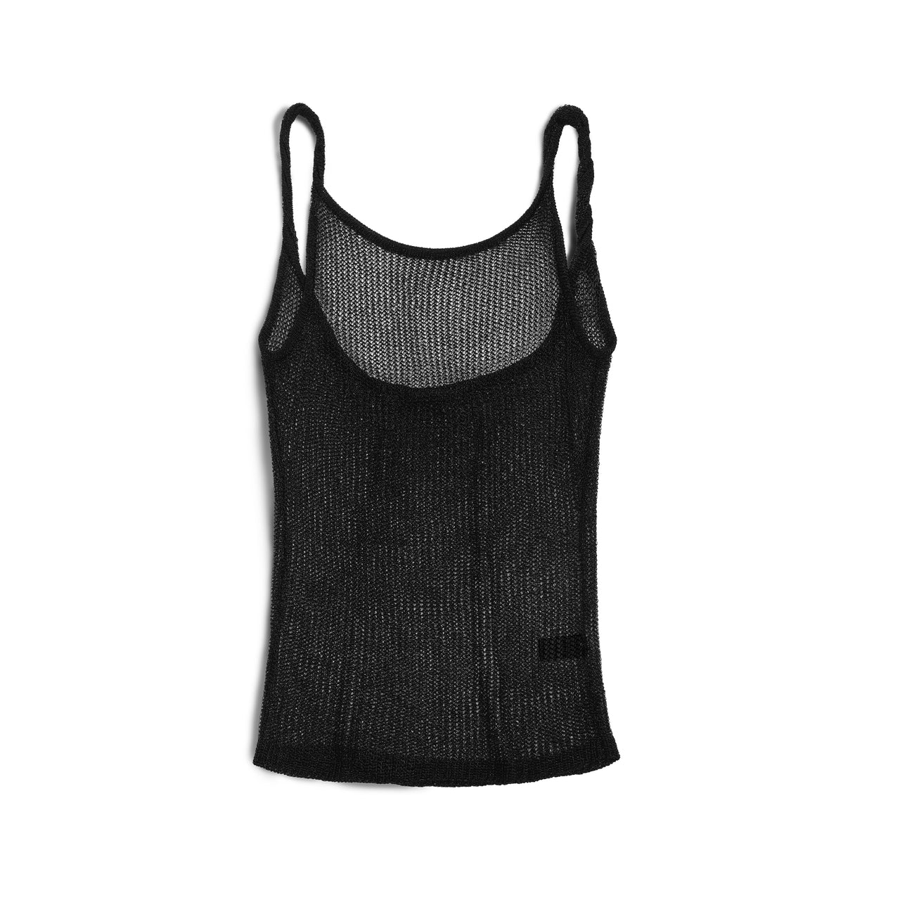 Metallic Black Knot Decorative Knit Tank Top