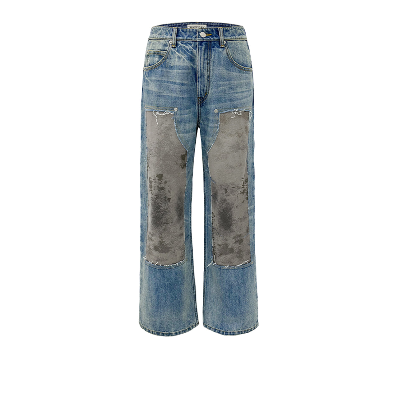 Distressed Stained Jogger-Style Jeans