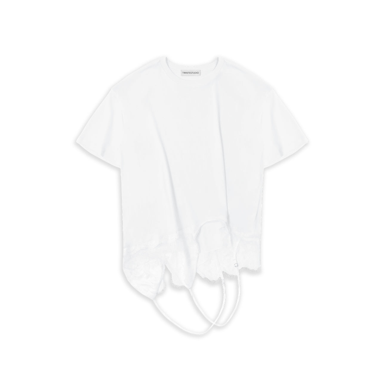 White Deconstructed Slip Top