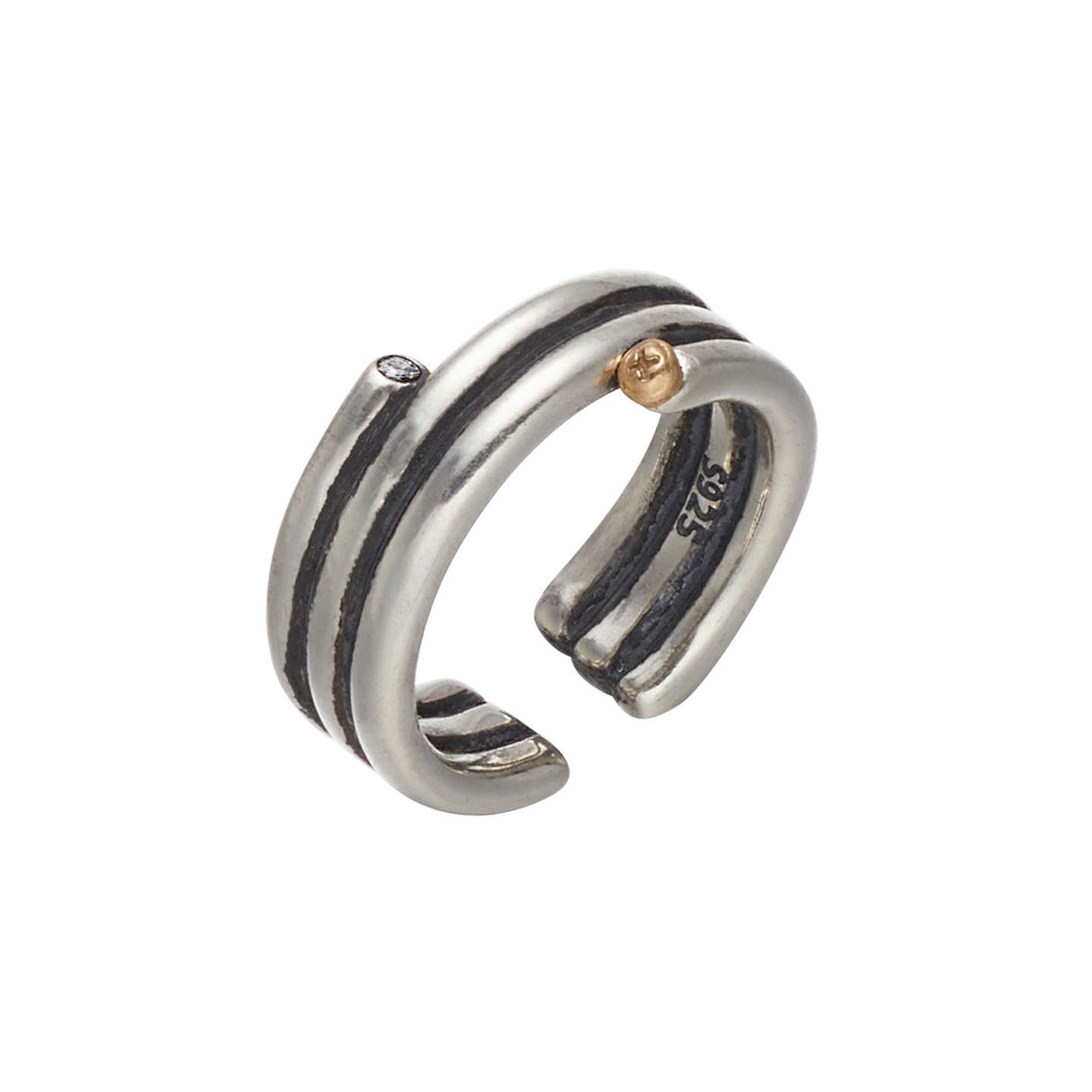 Two-Tone Spring Zircon Midi Ring
