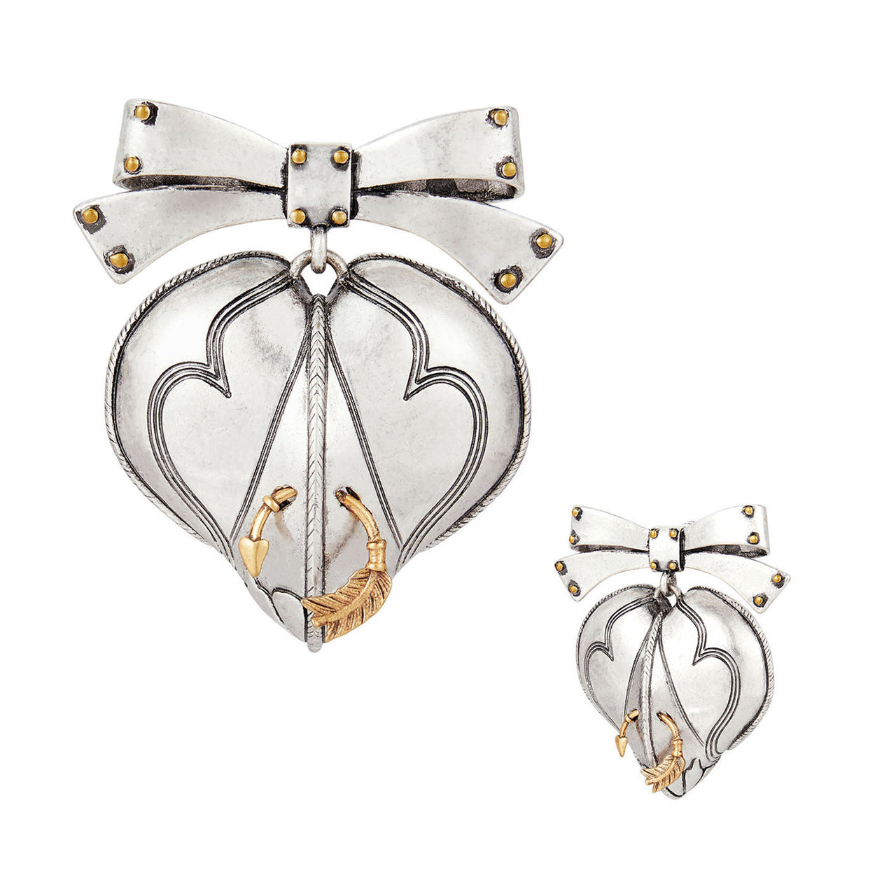 Vintage Silver Bow Elbow Cuff Earrings