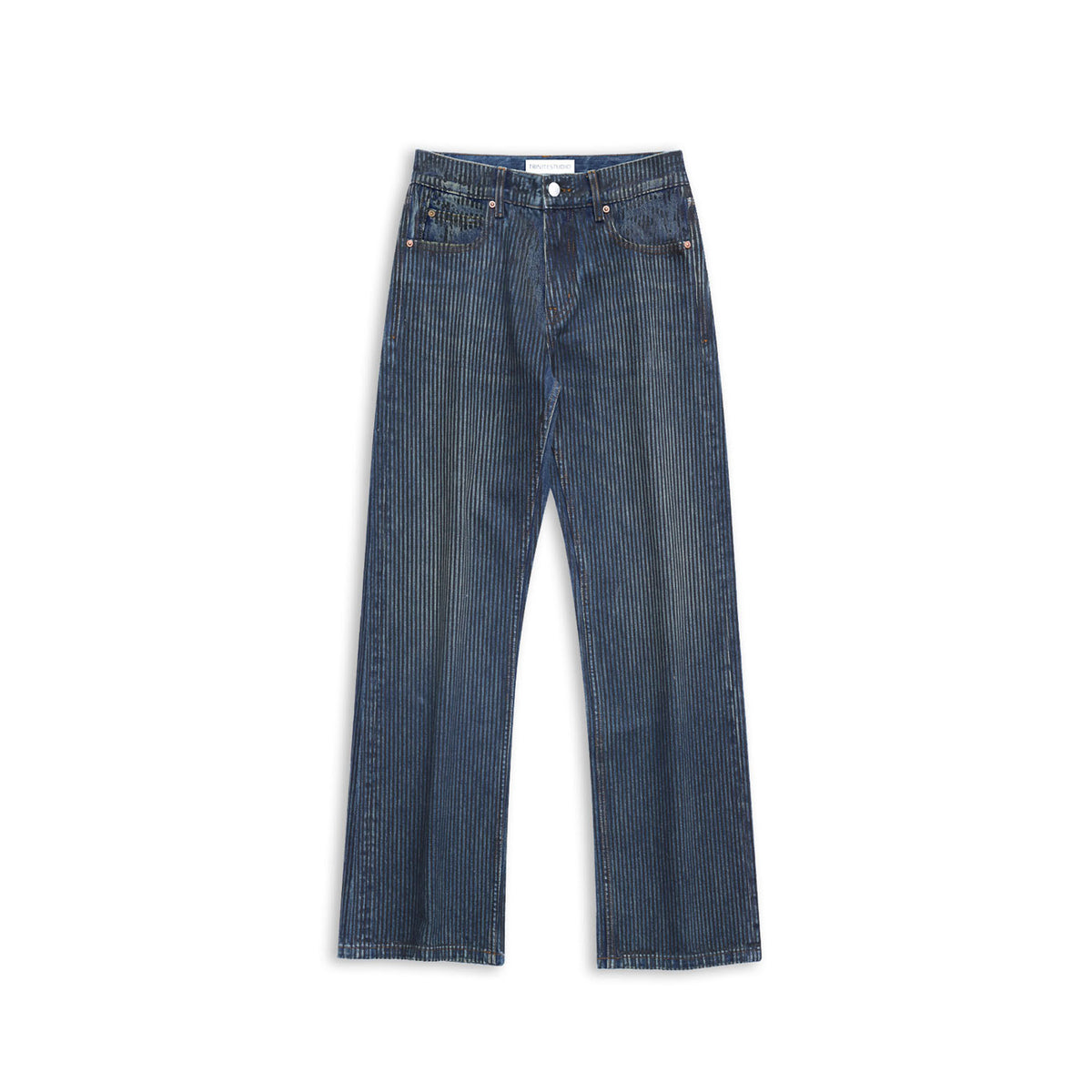 Taped Stripe Straight-Leg Jeans