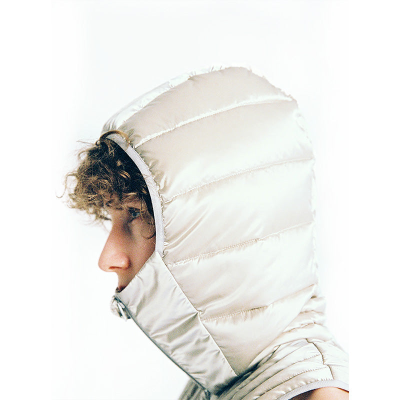 Gray Two-Tone/Black Quilted Down Balaclava