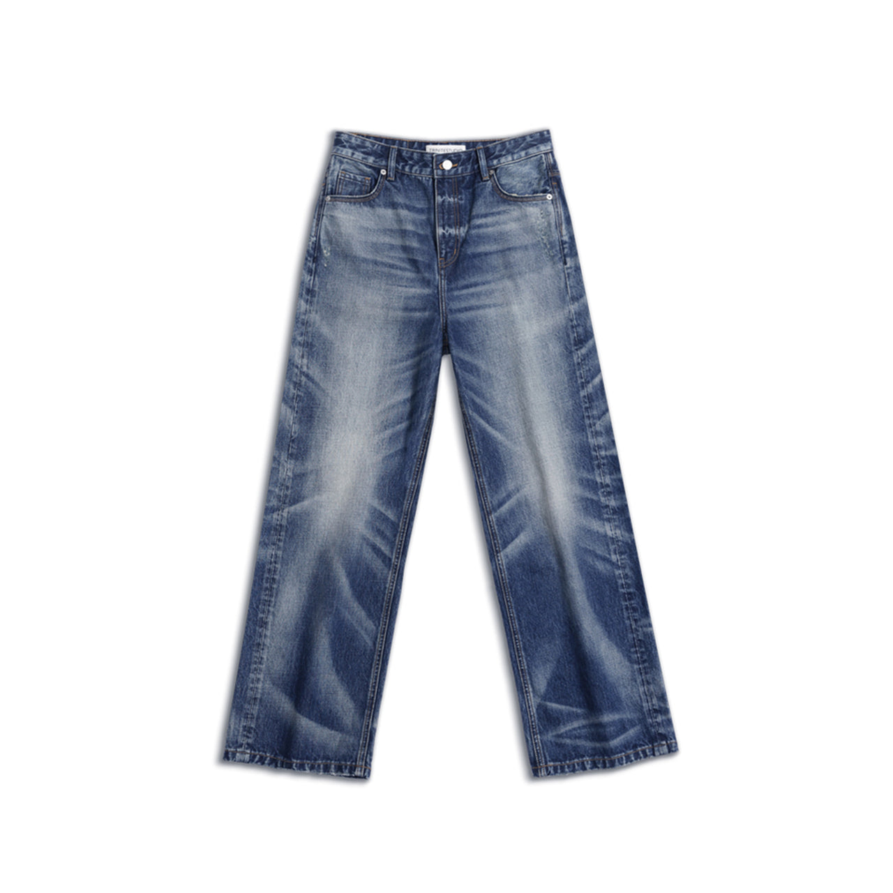 Dark Blue Destruction Loose Jeans