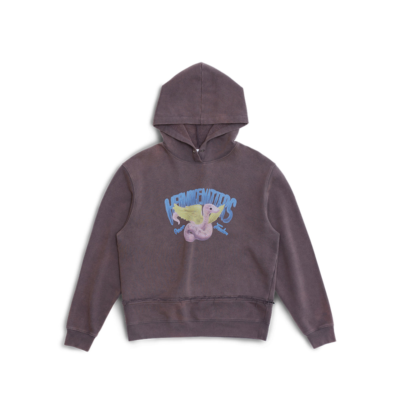 Purple Distressed Snake Pattern Hoodie