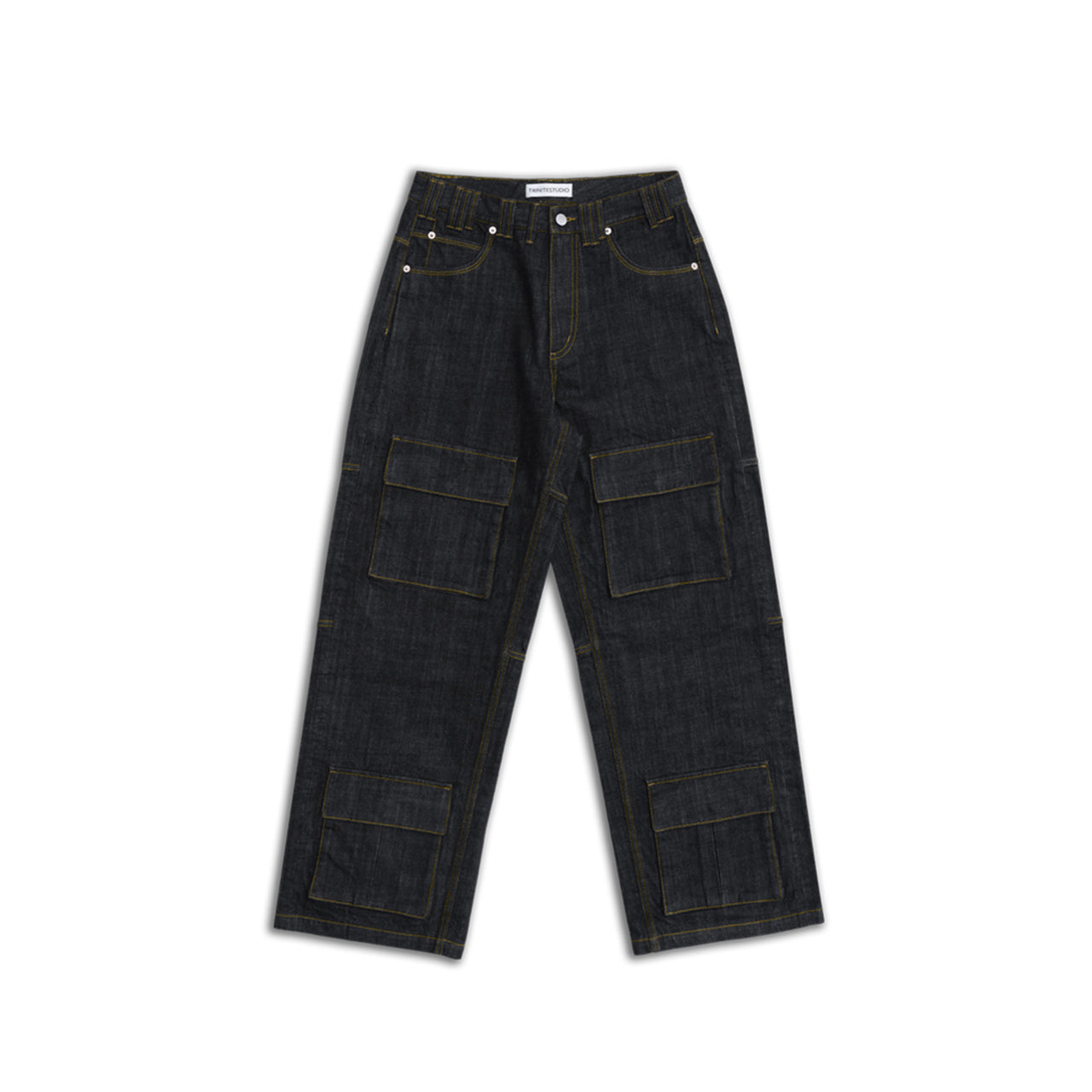 Black Multi-Belt Loop Jeans