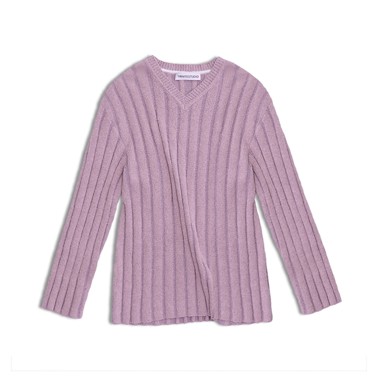 Pink Stripe Long Sleeve Loose Sweater