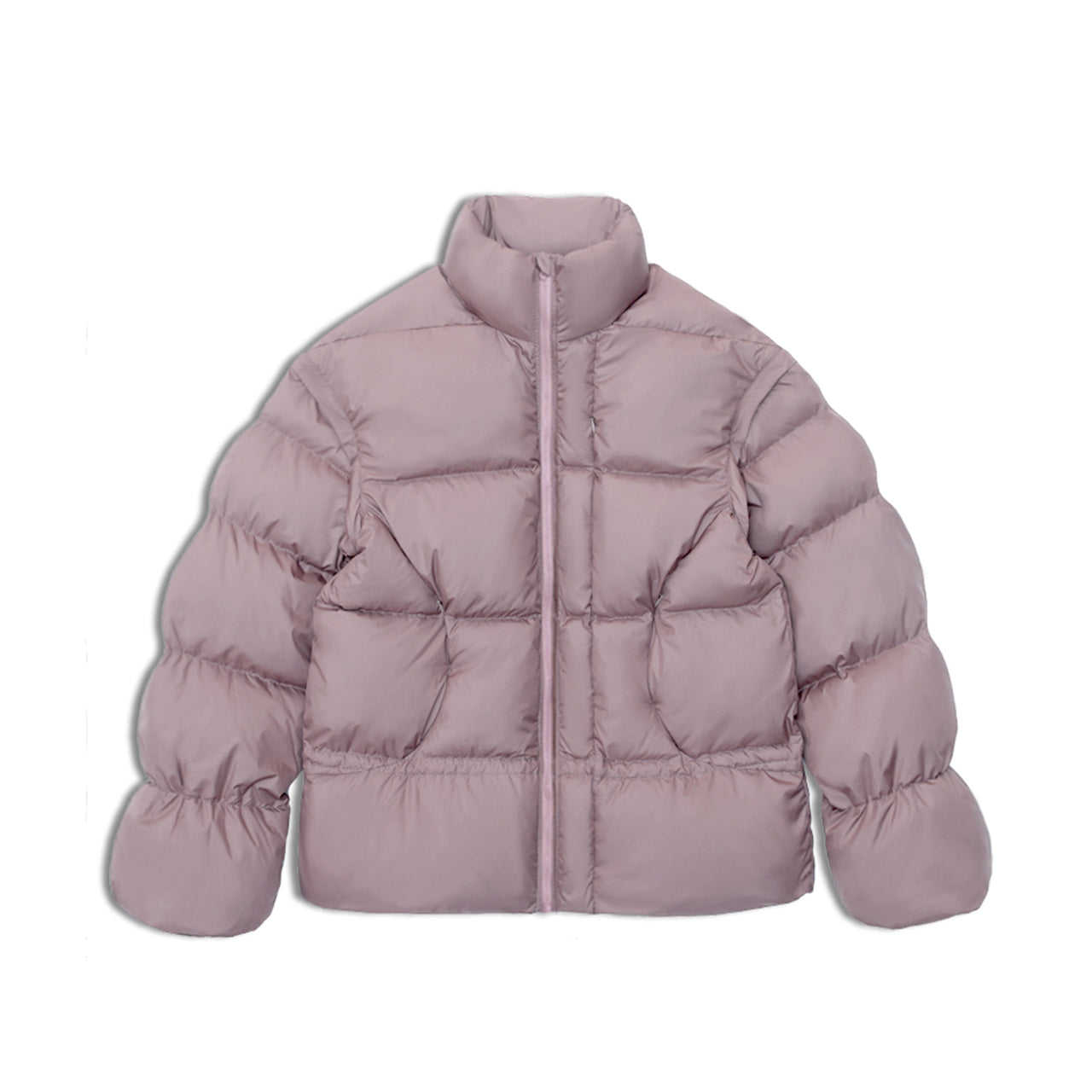 Pink Stand-neck Oversized Down Jacket